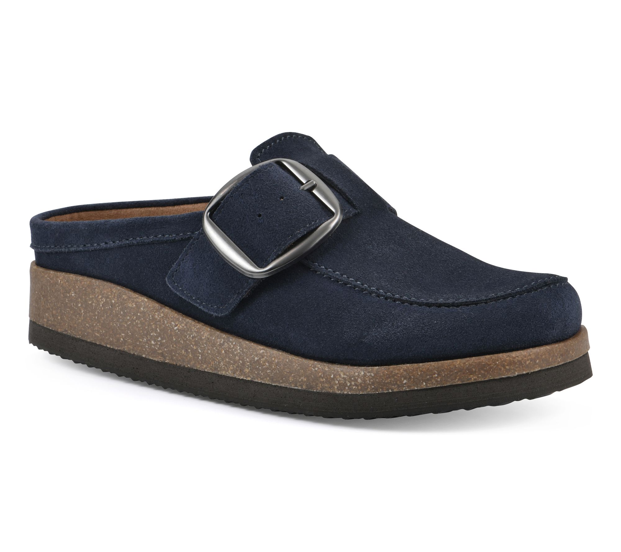White Mountain Leather Buckle Clogs - Bueno