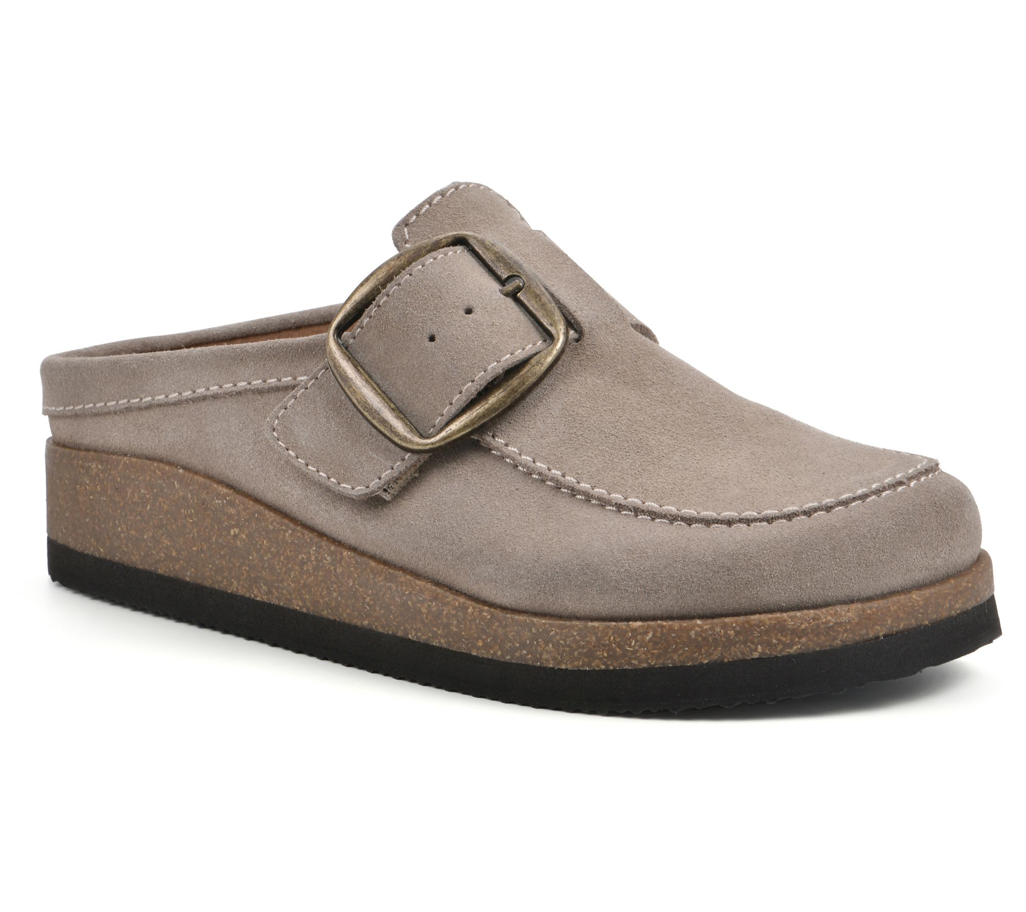 White Mountain Leather Buckle Clogs - Bueno