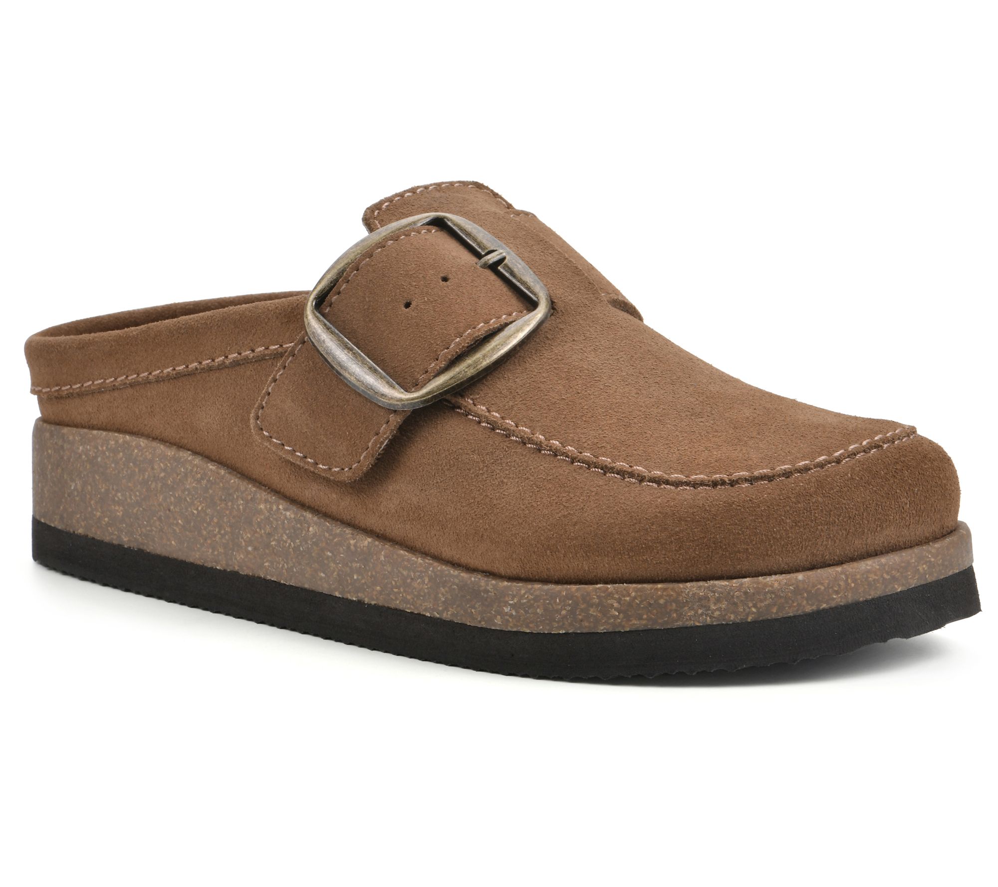 White Mountain Leather Buckle Clogs - Bueno
