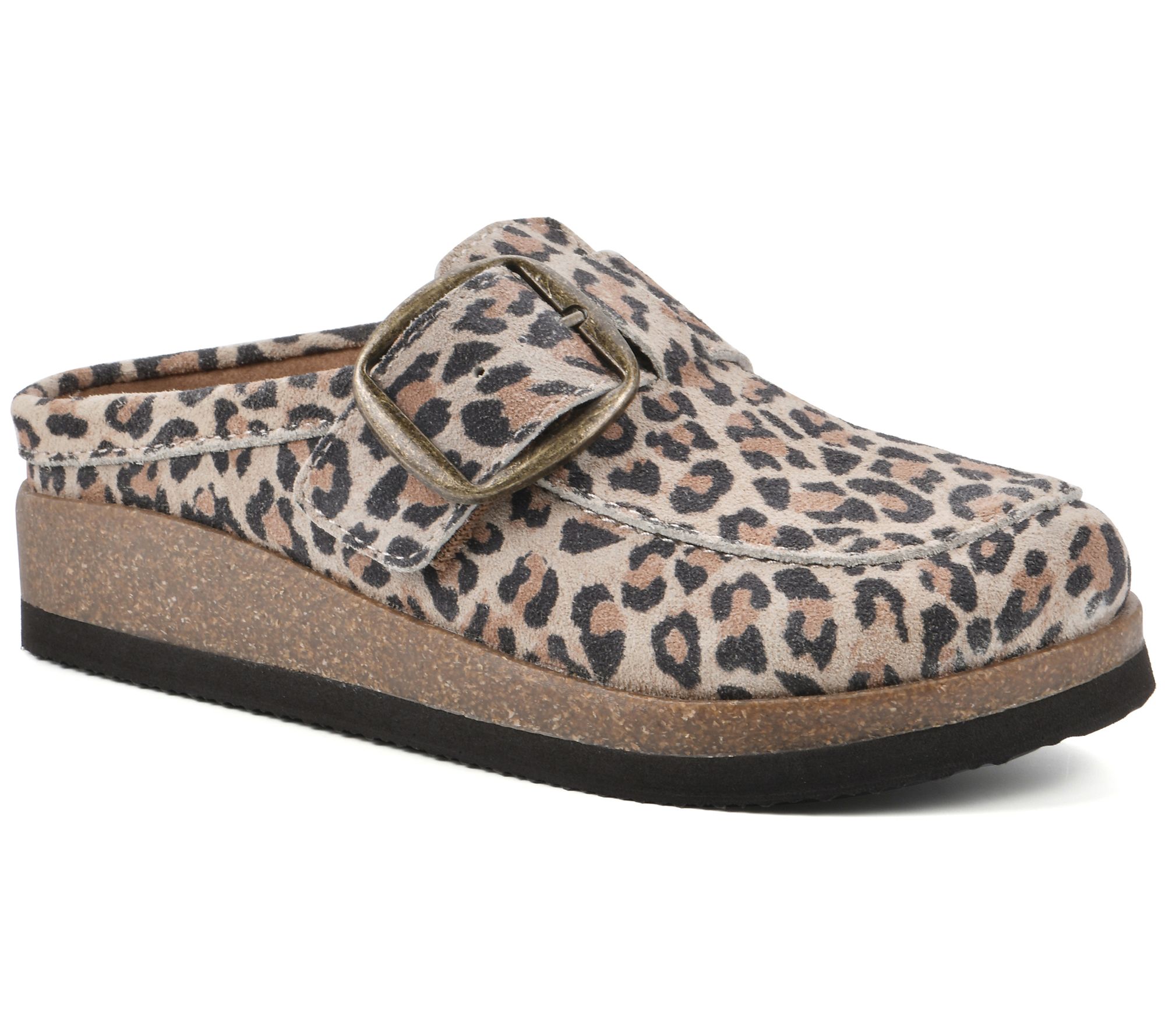 White Mountain Leather Buckle Clogs - Bueno