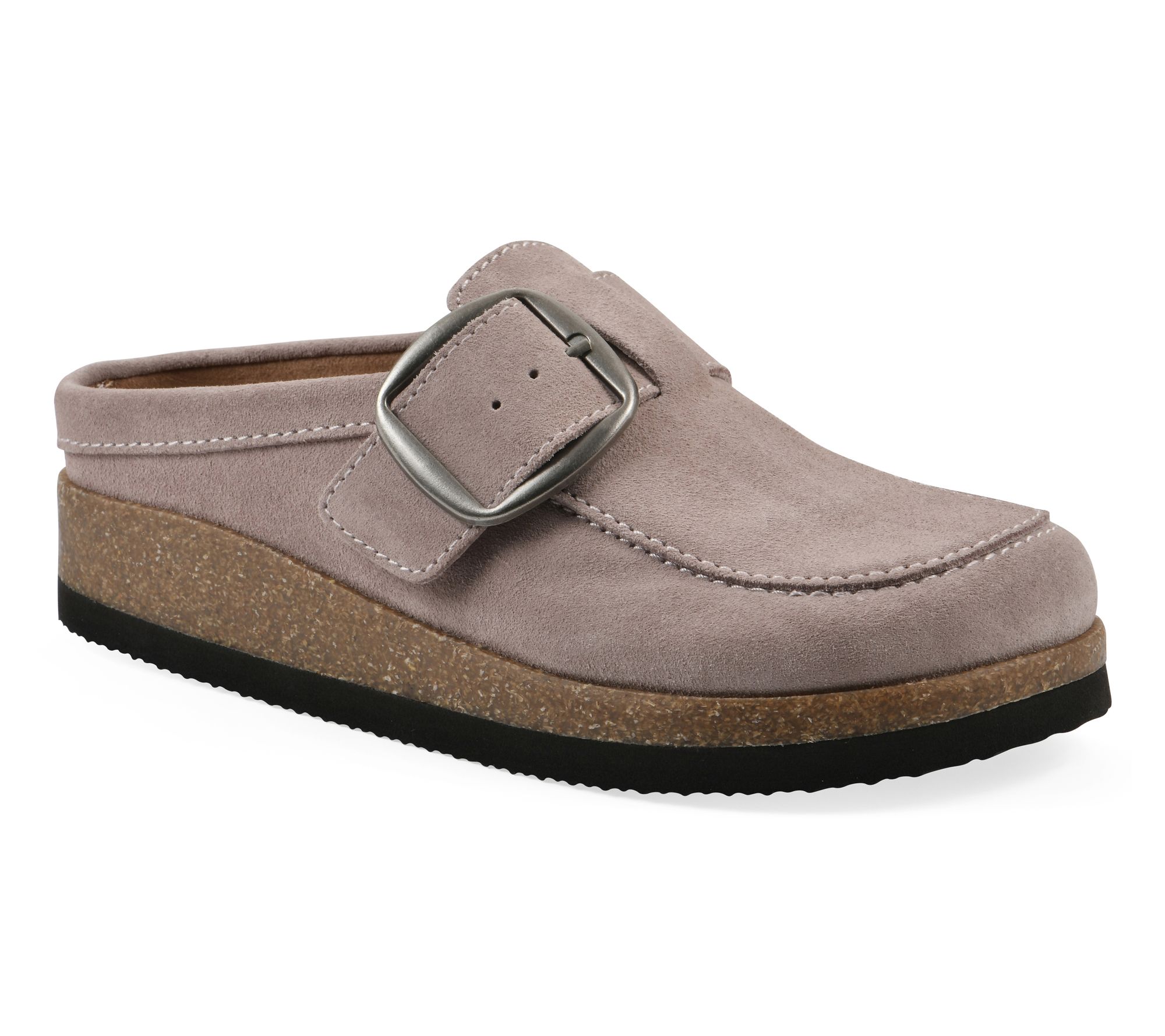 White Mountain Leather Buckle Clogs - Bueno