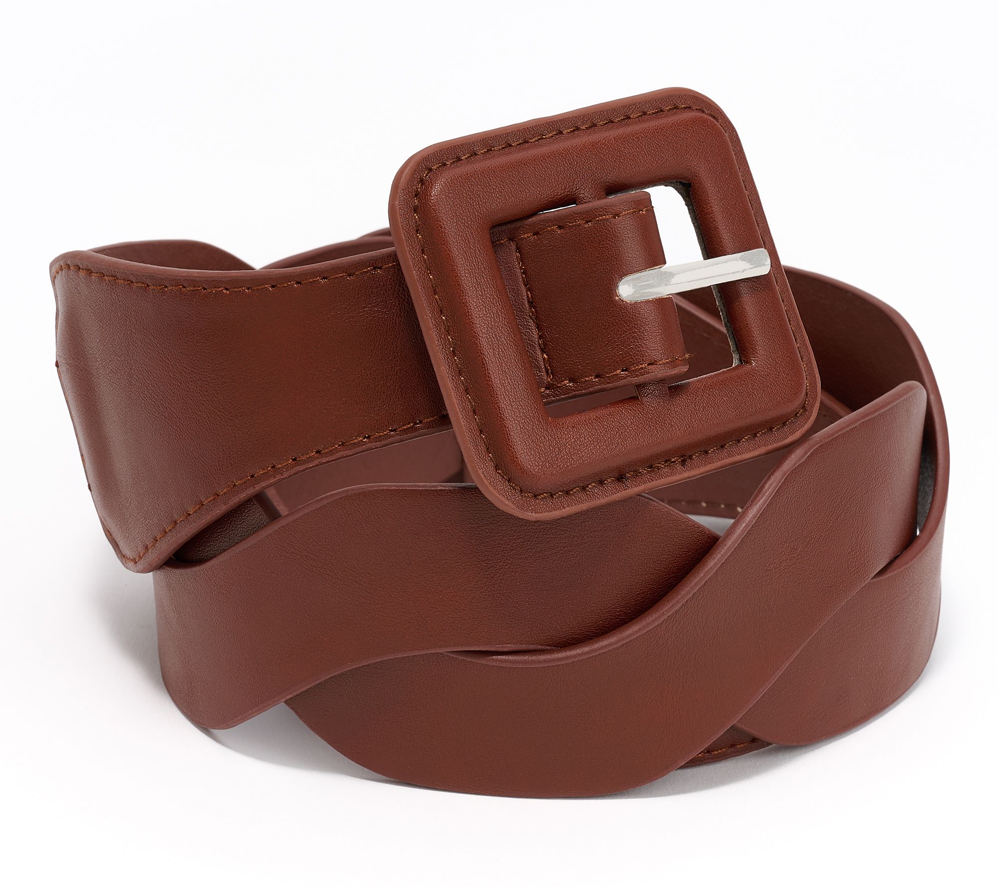 "As Is" Susan Graver Criss-Cross Faux Leather Belt
