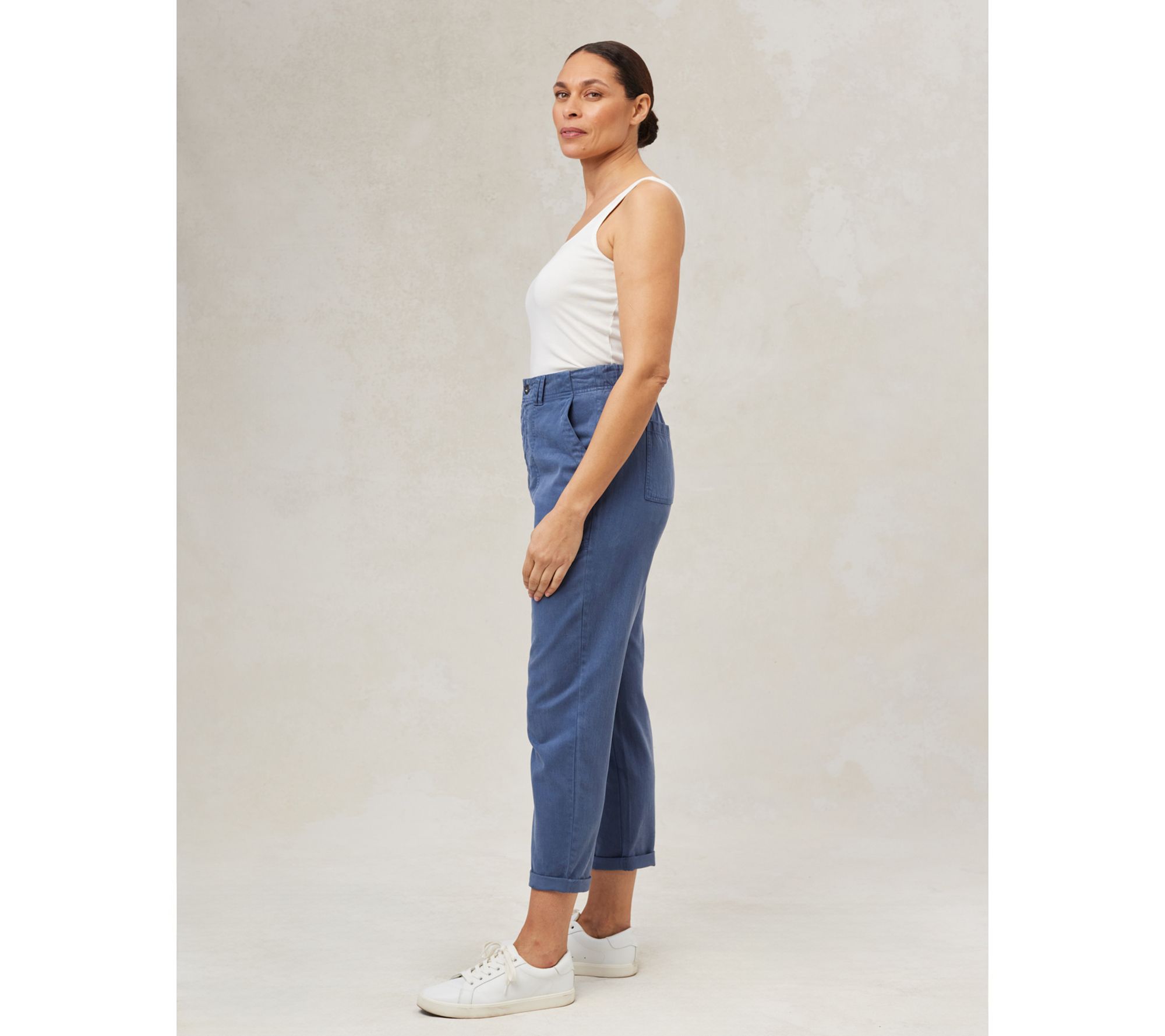 Side Stitch Rolled Straight-Leg Pant - QVC.com