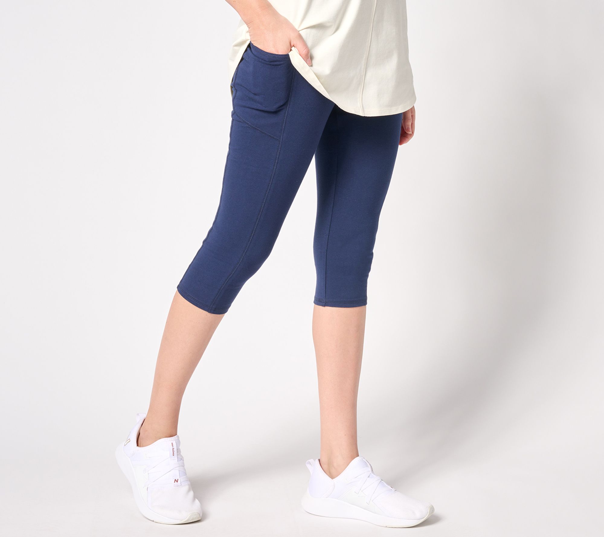 Denim & Co. Active Petite Duo Stretch Skimmer Slim Leg Pant