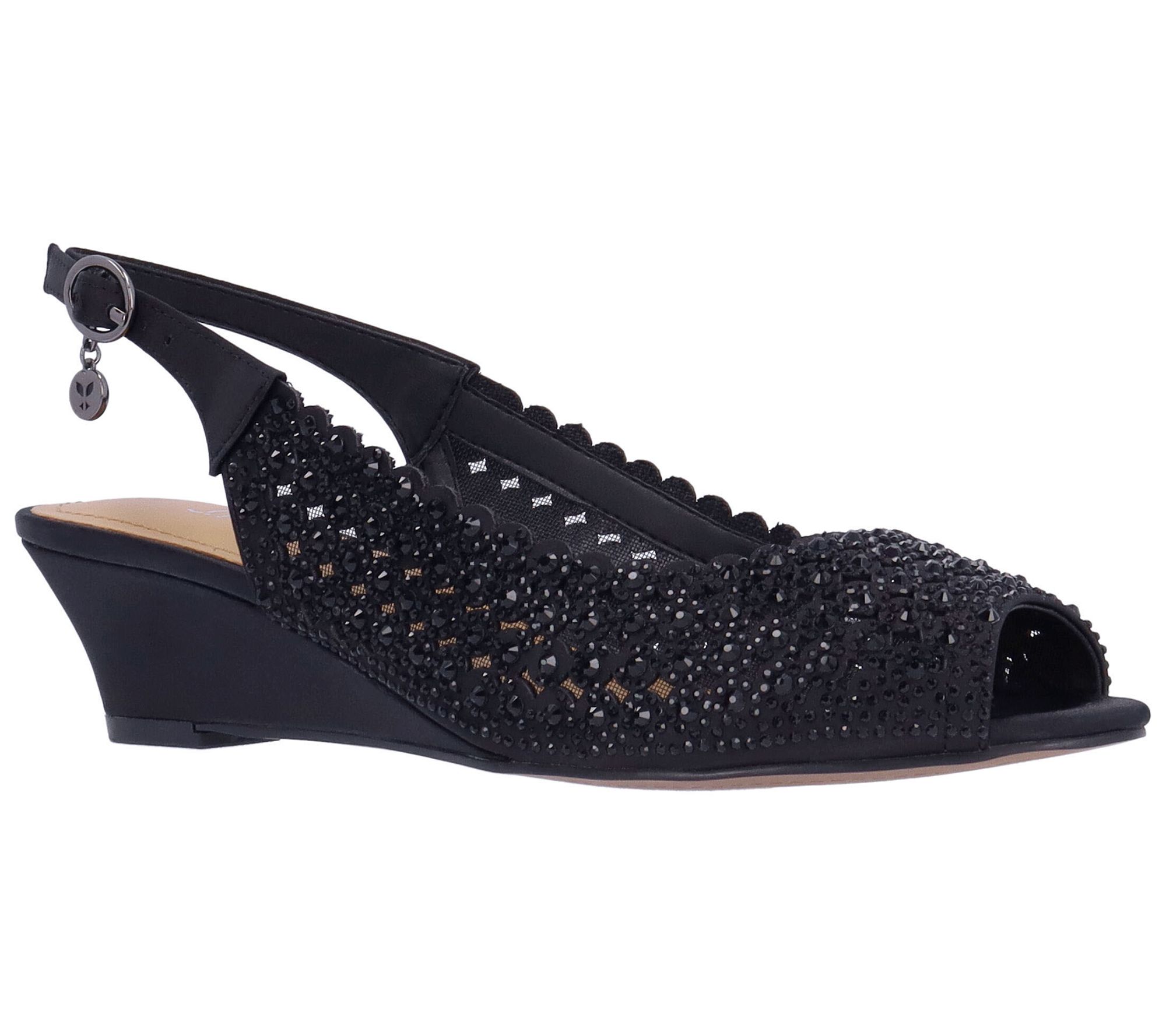 J. Renee' Satin and Rhinestone Wedge- Malorie