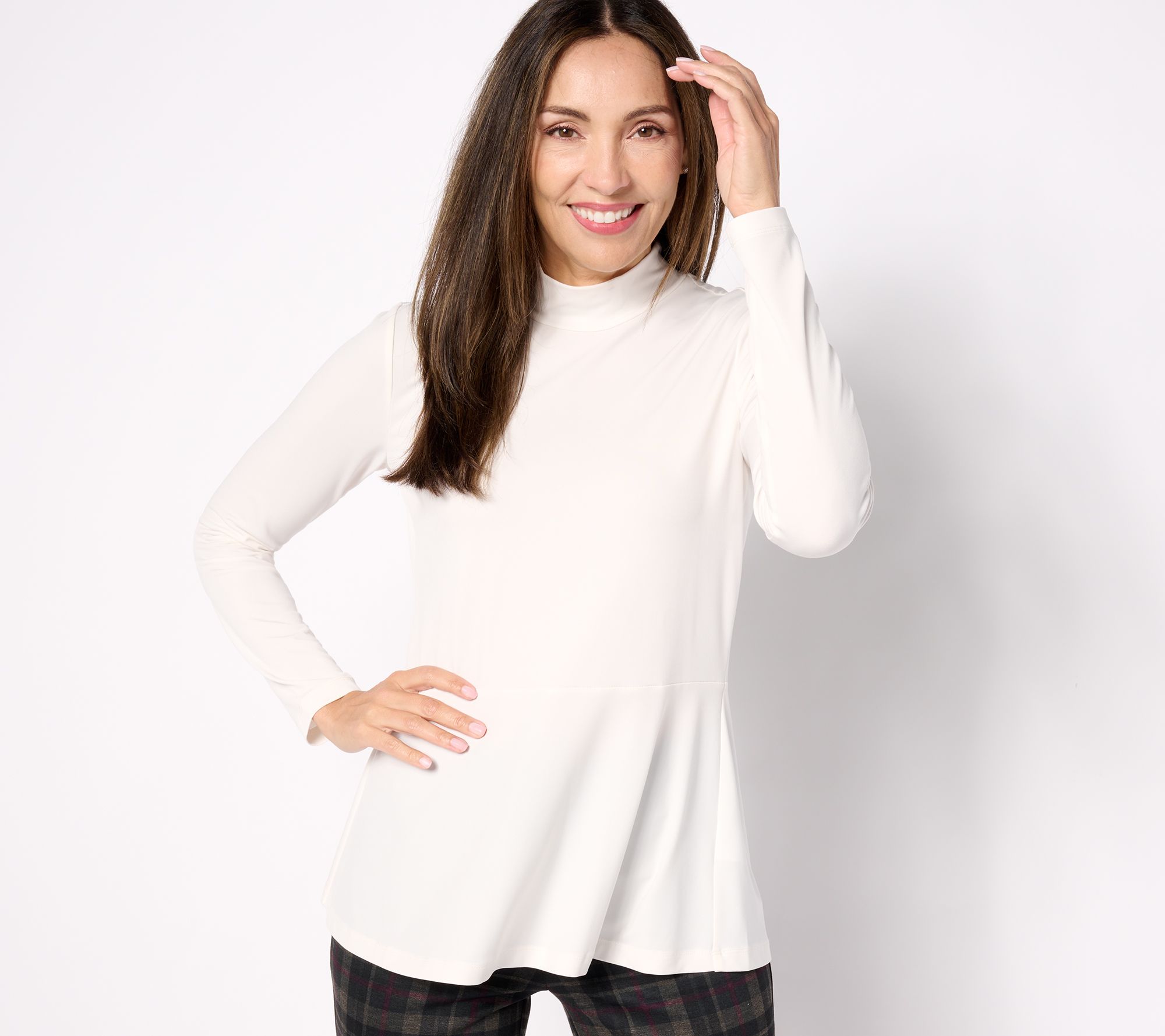 "As Is" Susan Graver Modern Essentials Liquid Knit Peplum Top