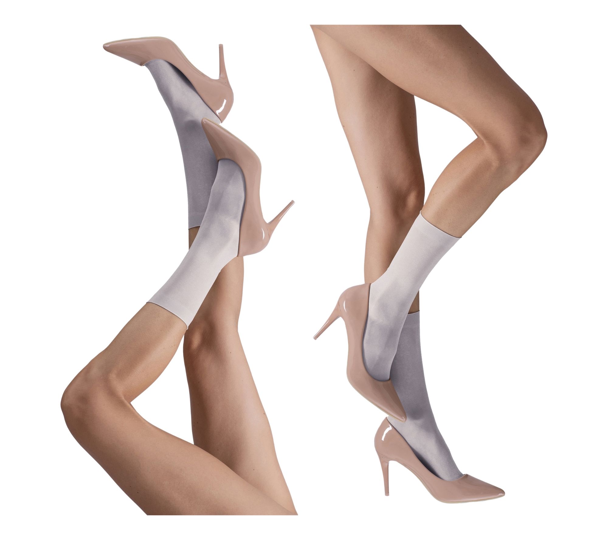 LECHERY Set of 2 Lustrous Silky Shiny SheerDress Socks