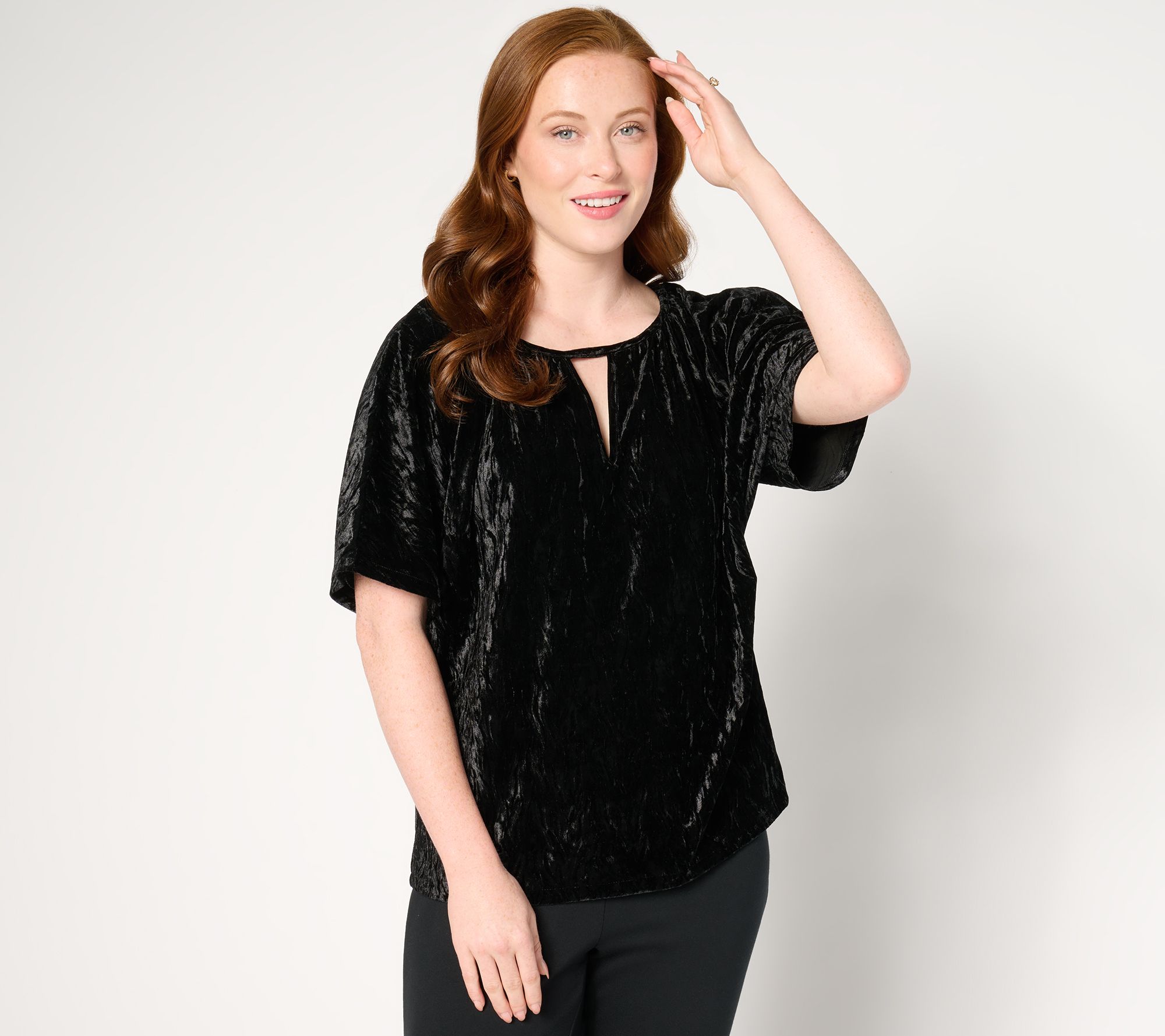 BEAUTIFUL by Lawrence Zarian Crinkle Velvet Top