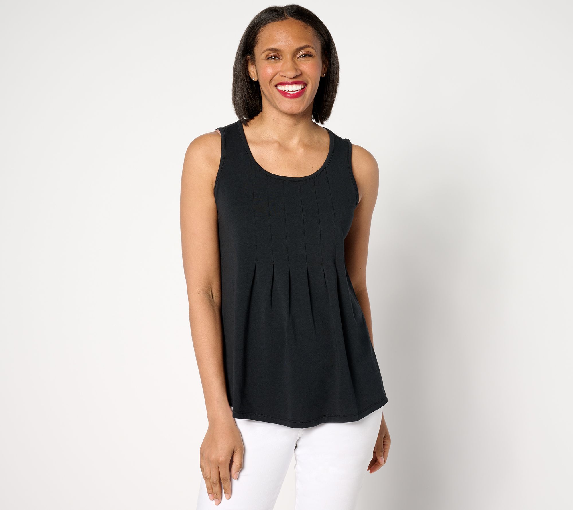 "As Is" AnyBody Lounge Cozy Knit Pleated Swing Tank