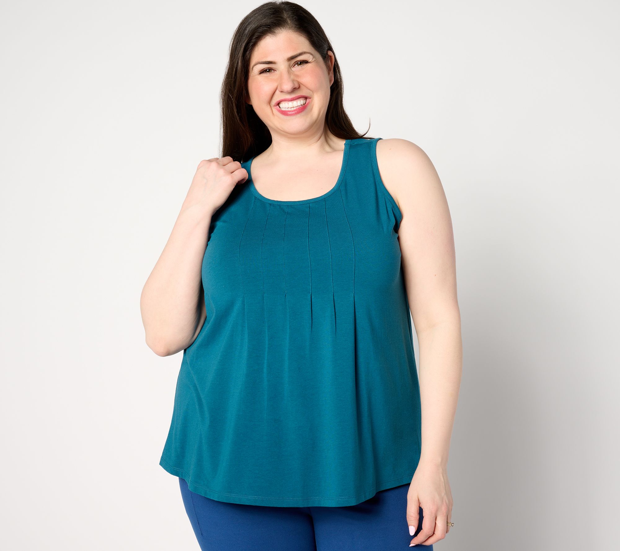 "As Is" AnyBody Lounge Cozy Knit Pleated Swing Tank