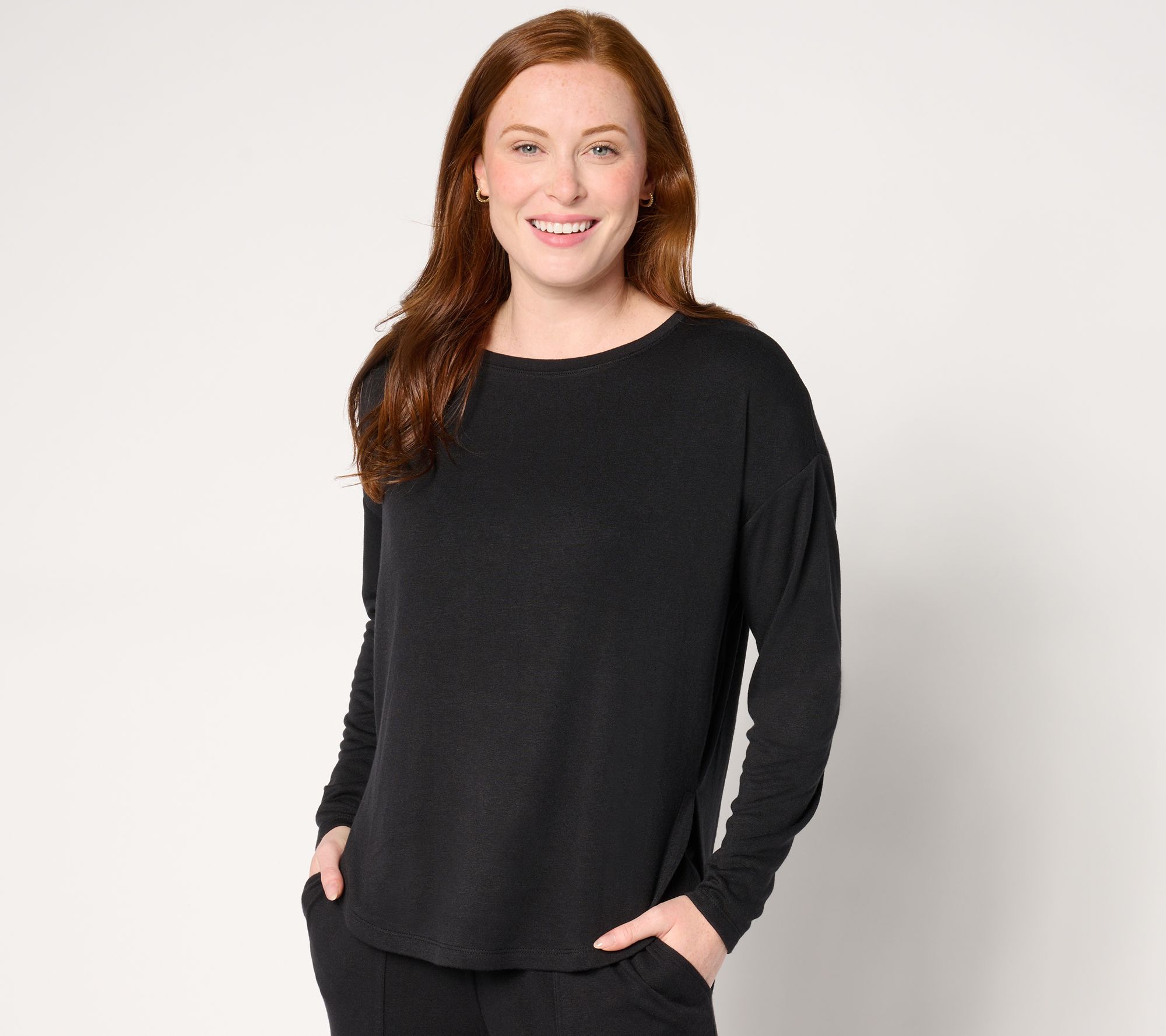 AnyBody Plush Knit Round Neck Top