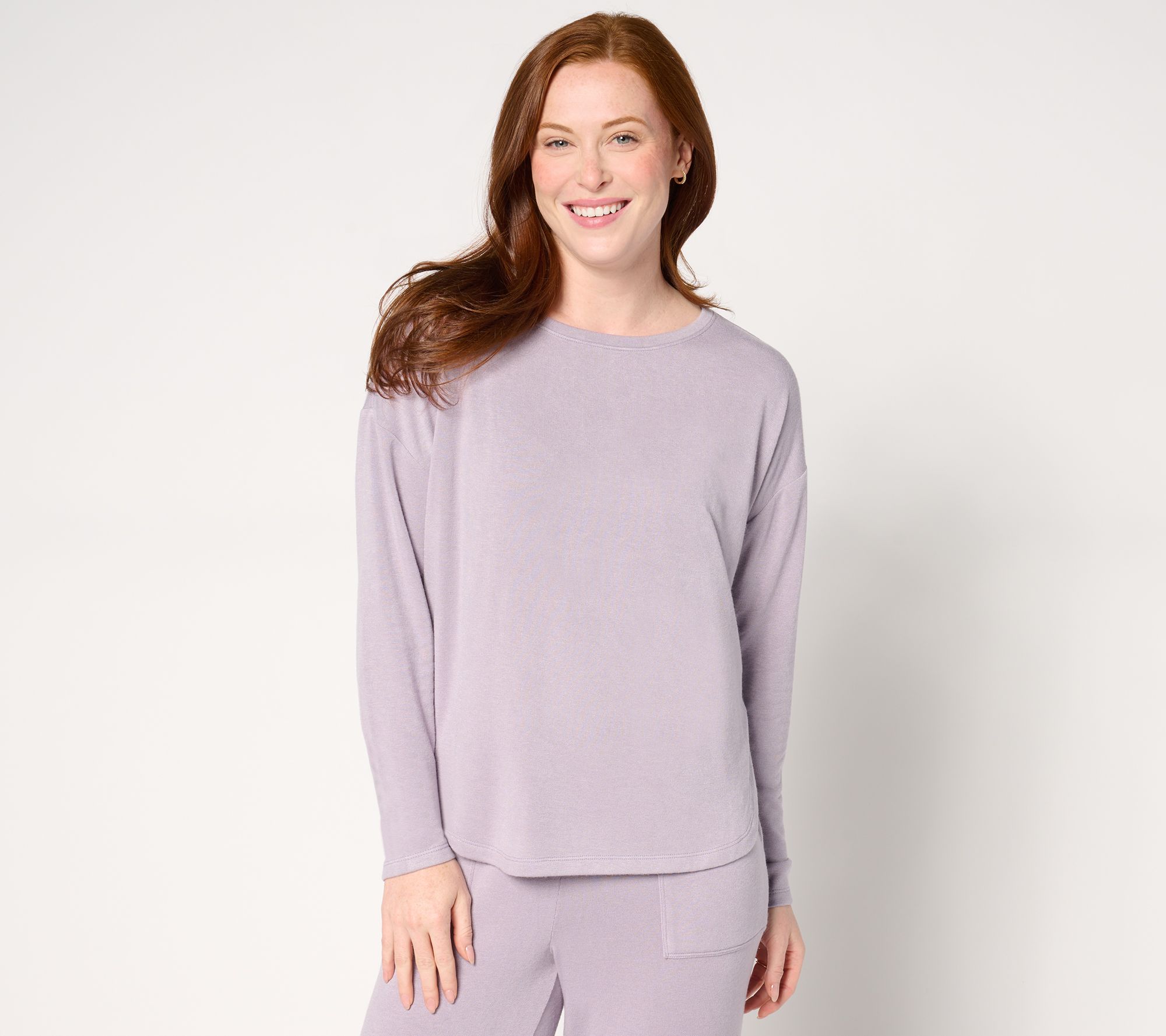 AnyBody Plush Knit Round Neck Top