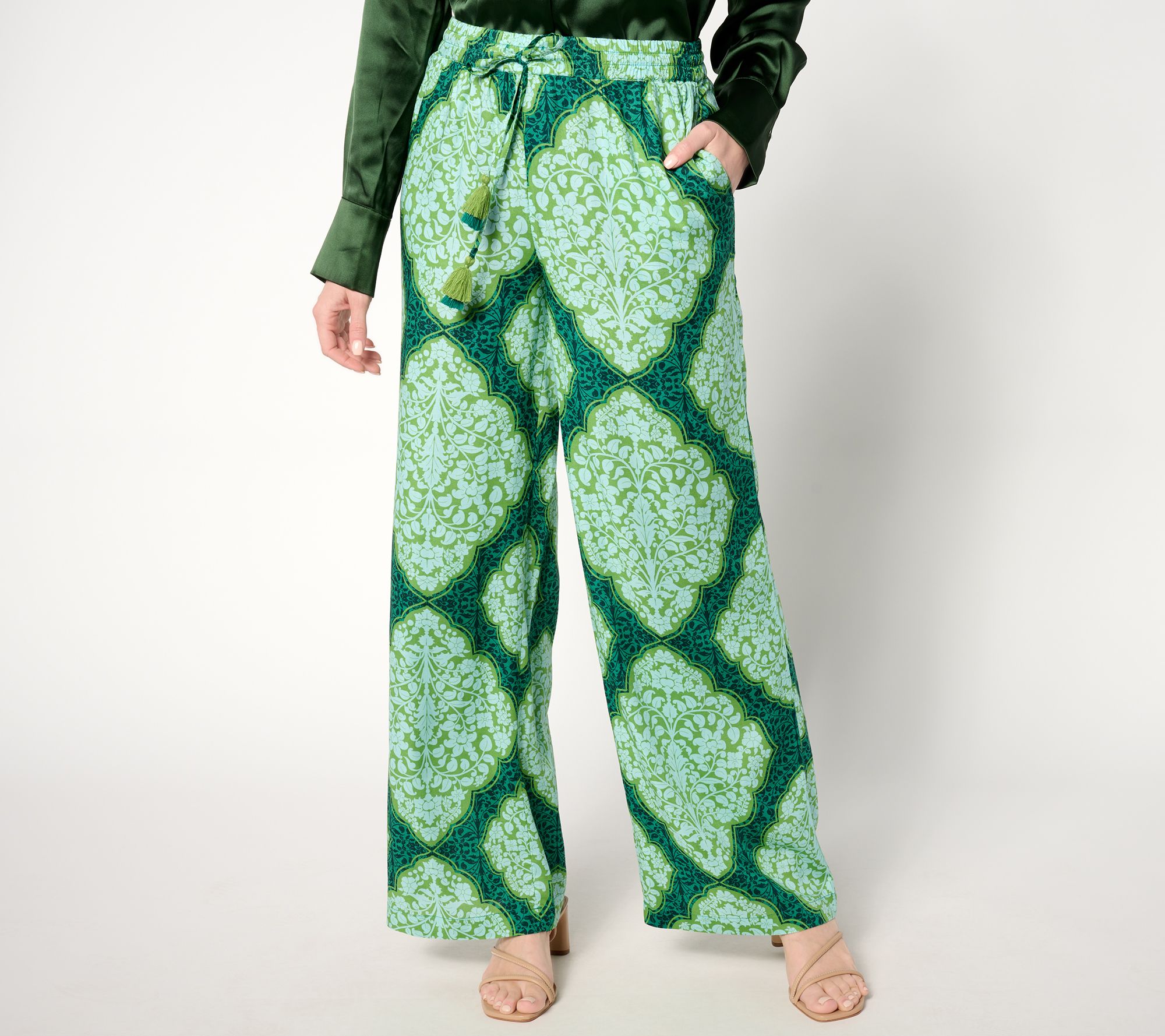 "As Is" BEAUTIFUL by Lawrence Zarian Regular Tassel Pull On Pant