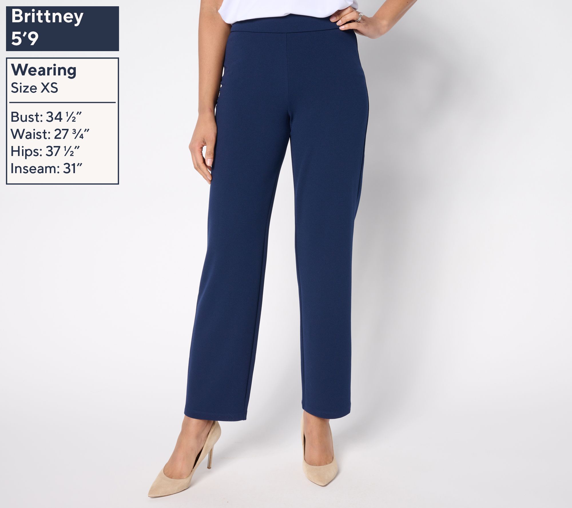 Dennis Basso Regular Straight Leg Luxe Crepe Pant - QVC.com