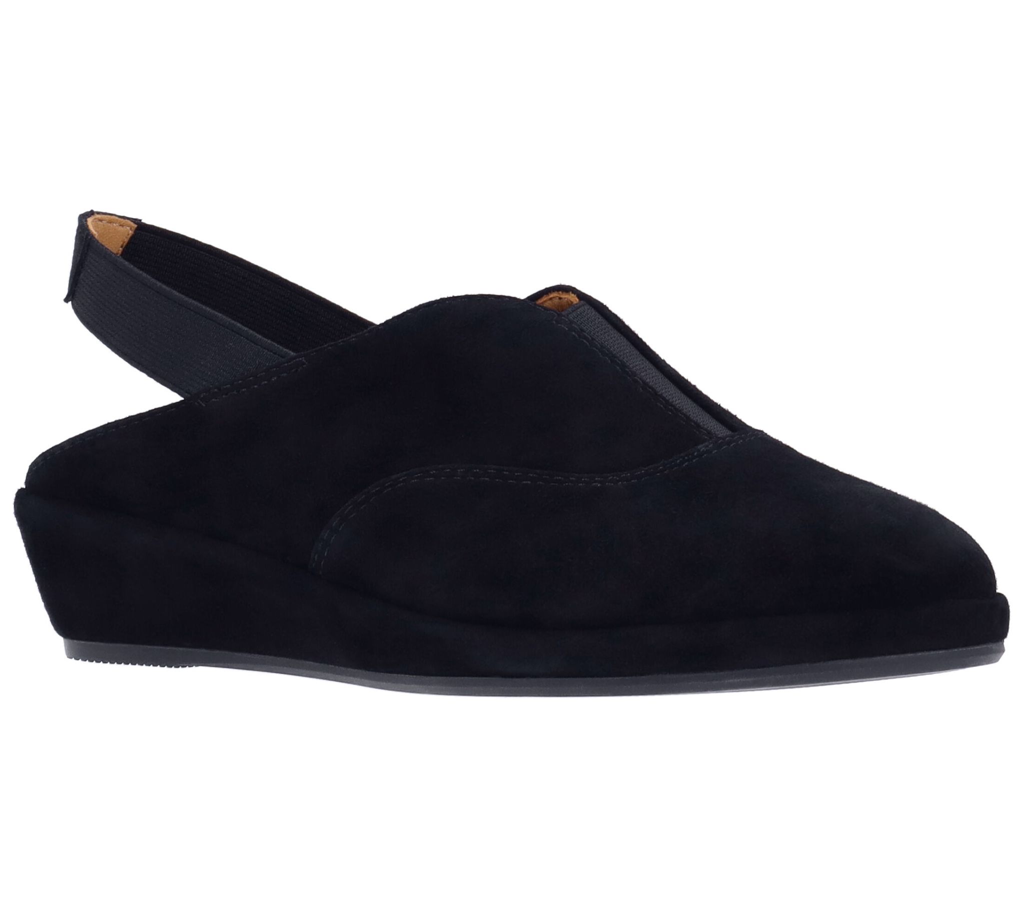 L'Amour Des Pieds Suede Clog Wedge- Burnell Sue de