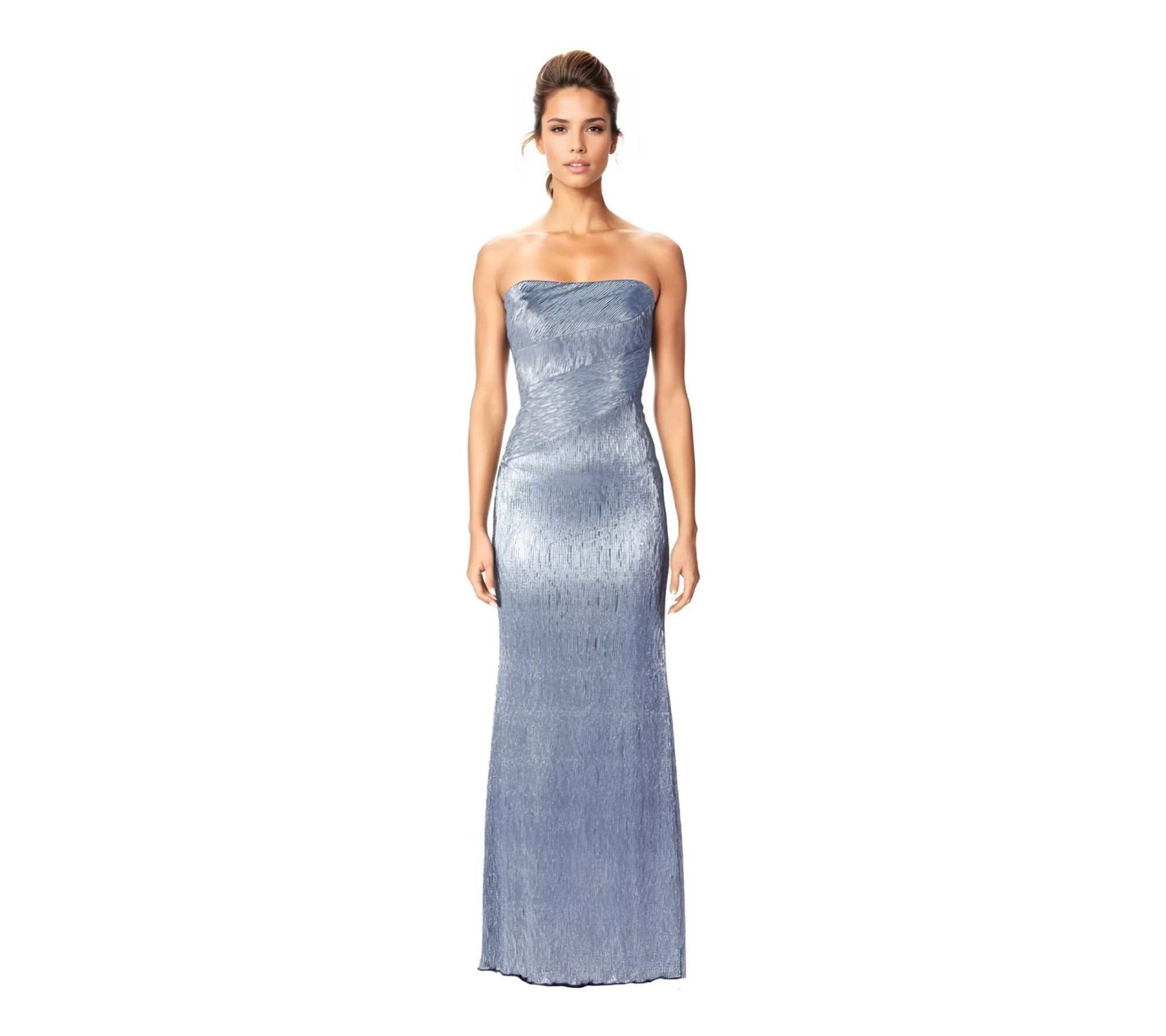 Rene by Rene Ruiz Collection Metallic StraplessGown