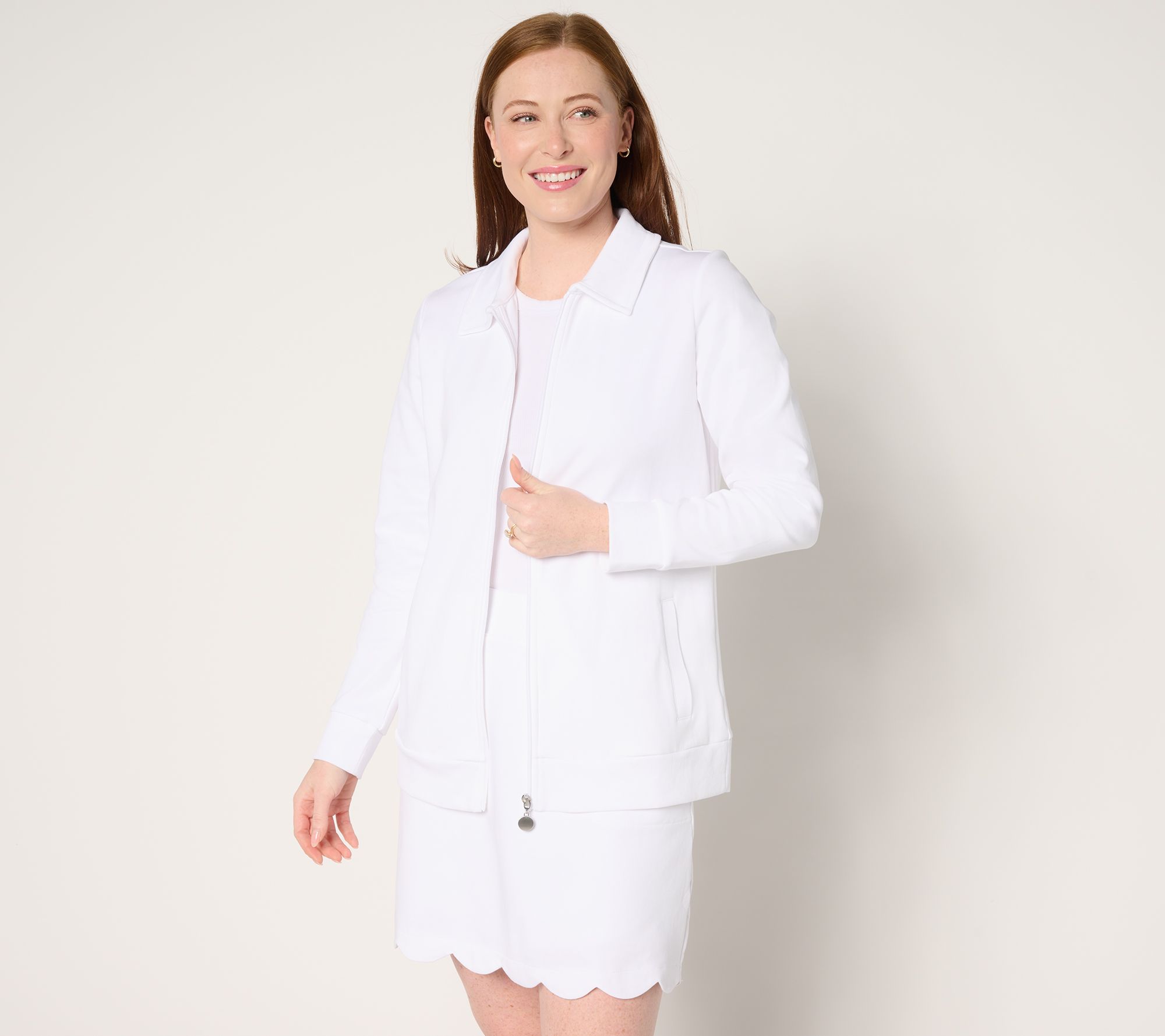 Sport Savvy Pique Knit Collared Jacket