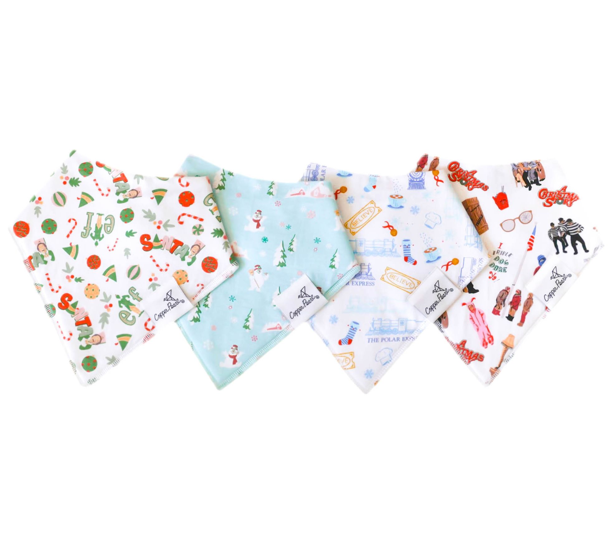 Copper Pearl Bandana Bib Set - Christmas Classics