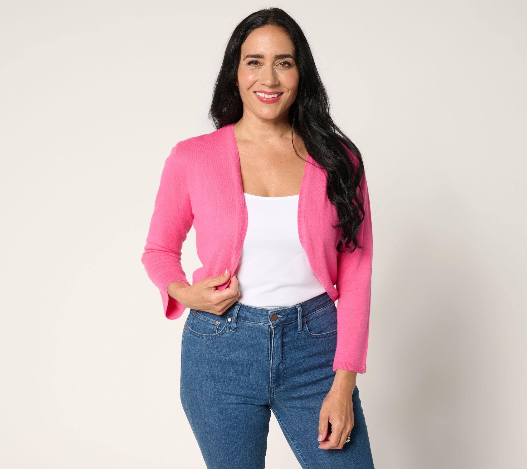 Isaac Mizrahi Live! Essentials Sweater Bolero w/ Flare Sleeve