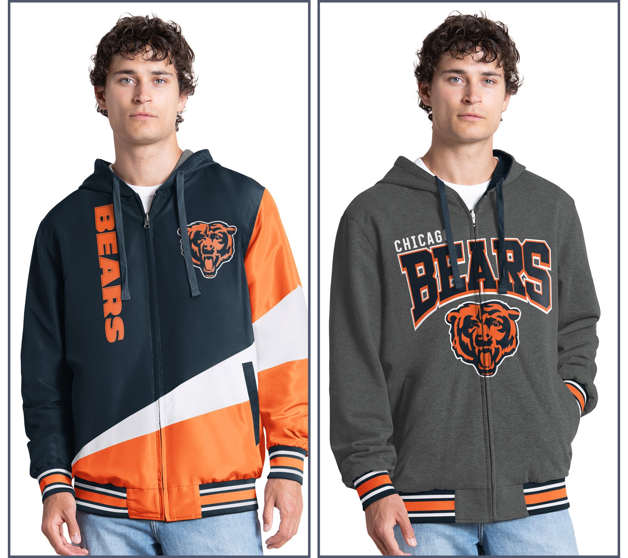 NFL Officially Licensed Reversible Full Zip Hooded Jacket