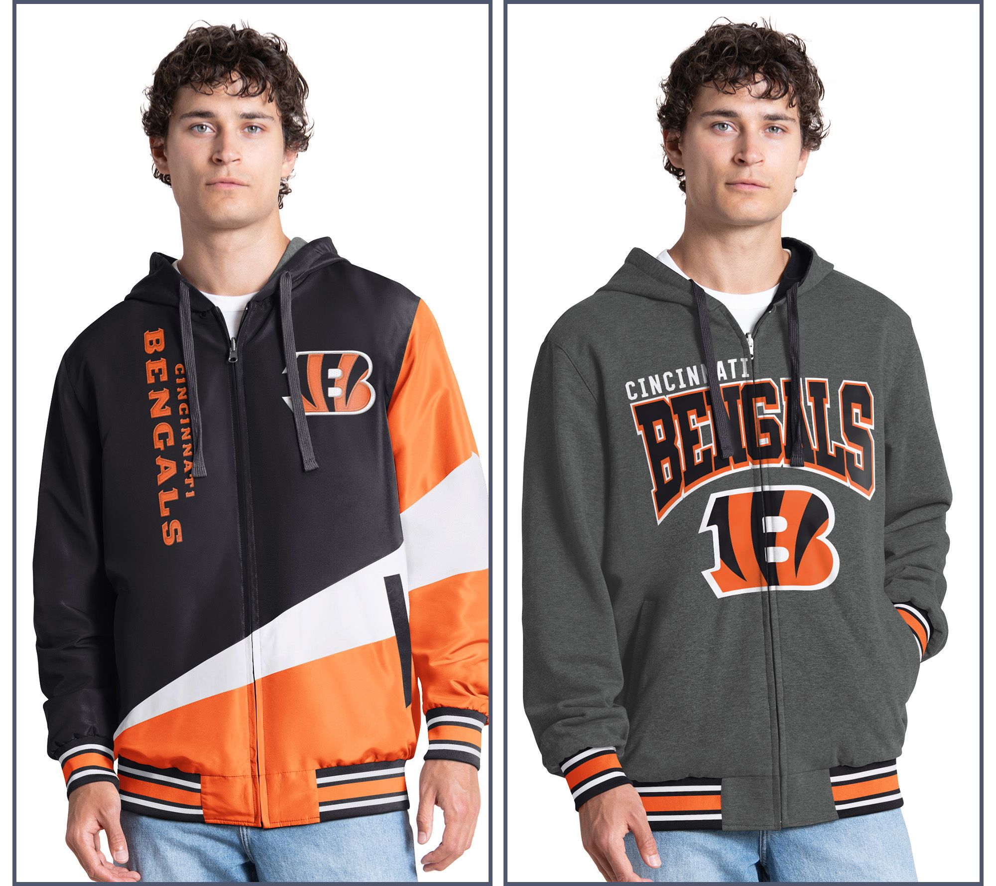 NFL Officially Licensed Reversible Full Zip Hooded Jacket