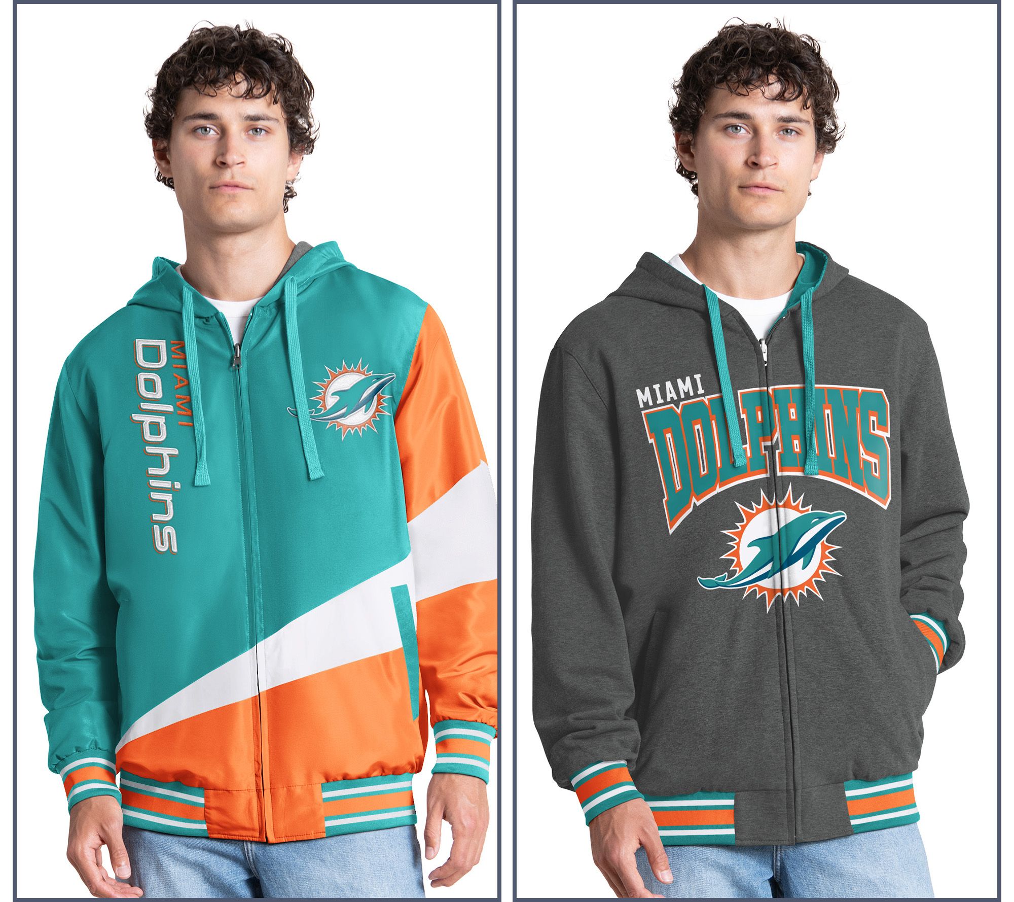 NFL Officially Licensed Reversible Full Zip Hooded Jacket
