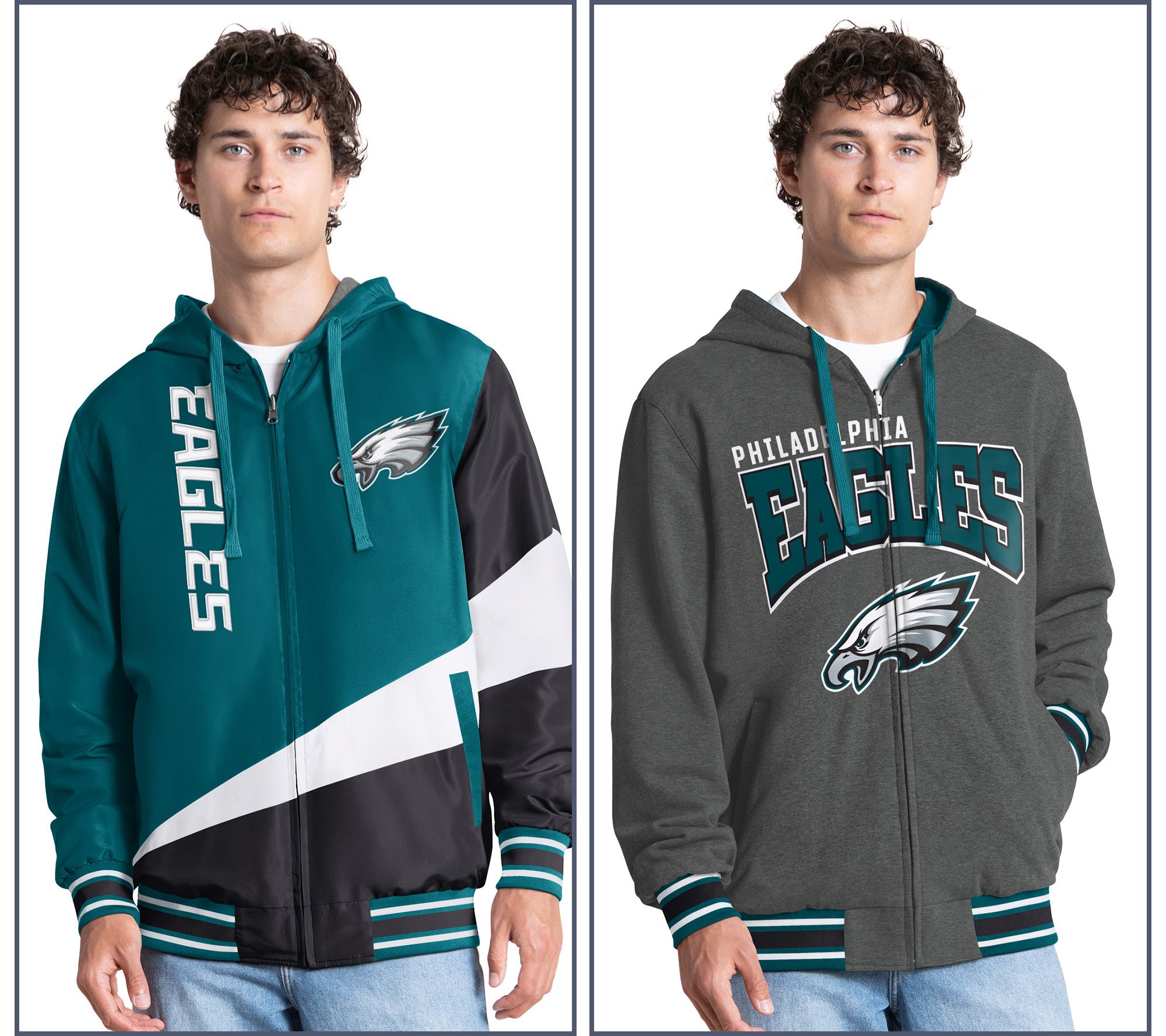NFL Officially Licensed Reversible Full Zip Hooded Jacket
