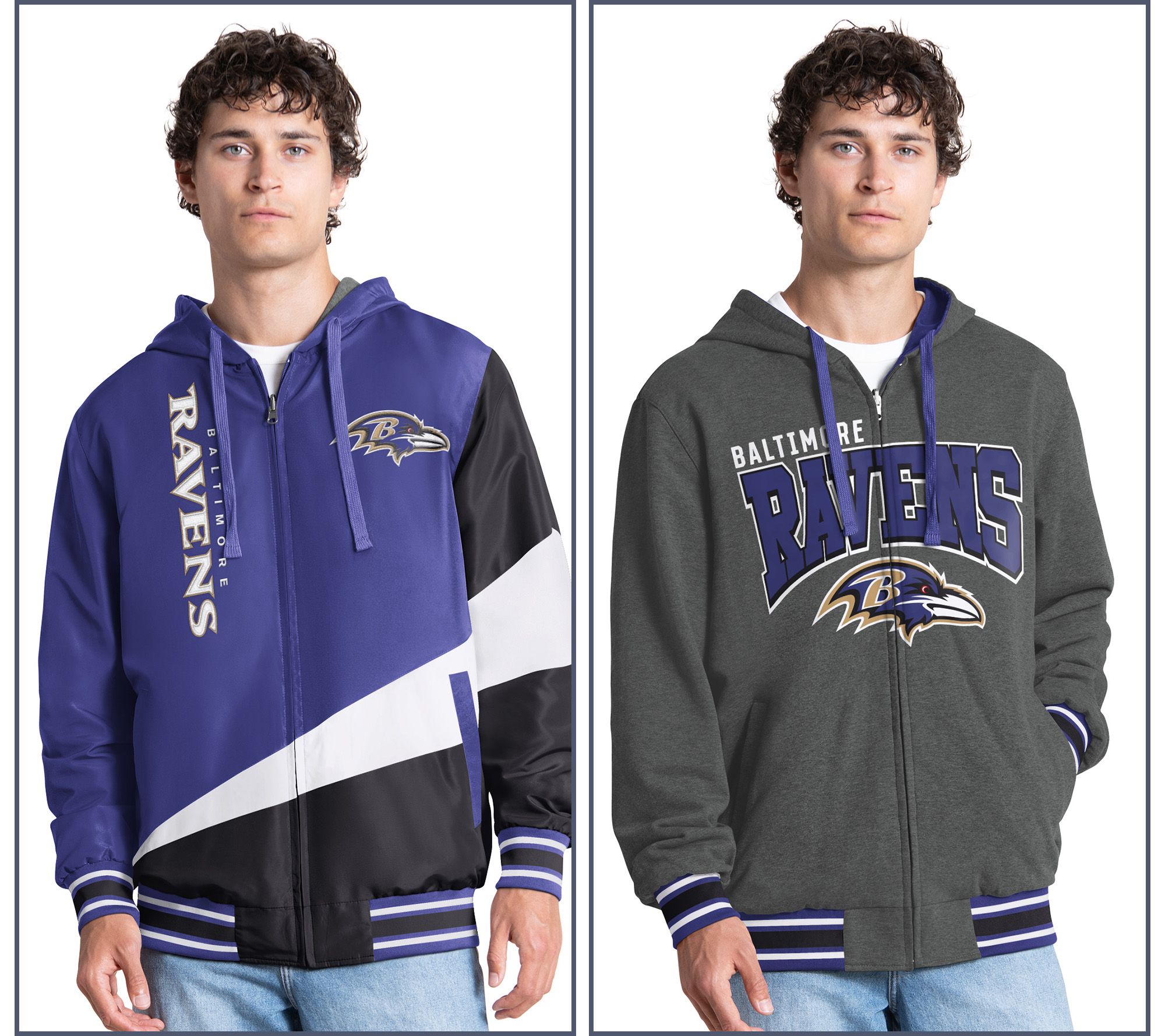 NFL Officially Licensed Reversible Full Zip Hooded Jacket