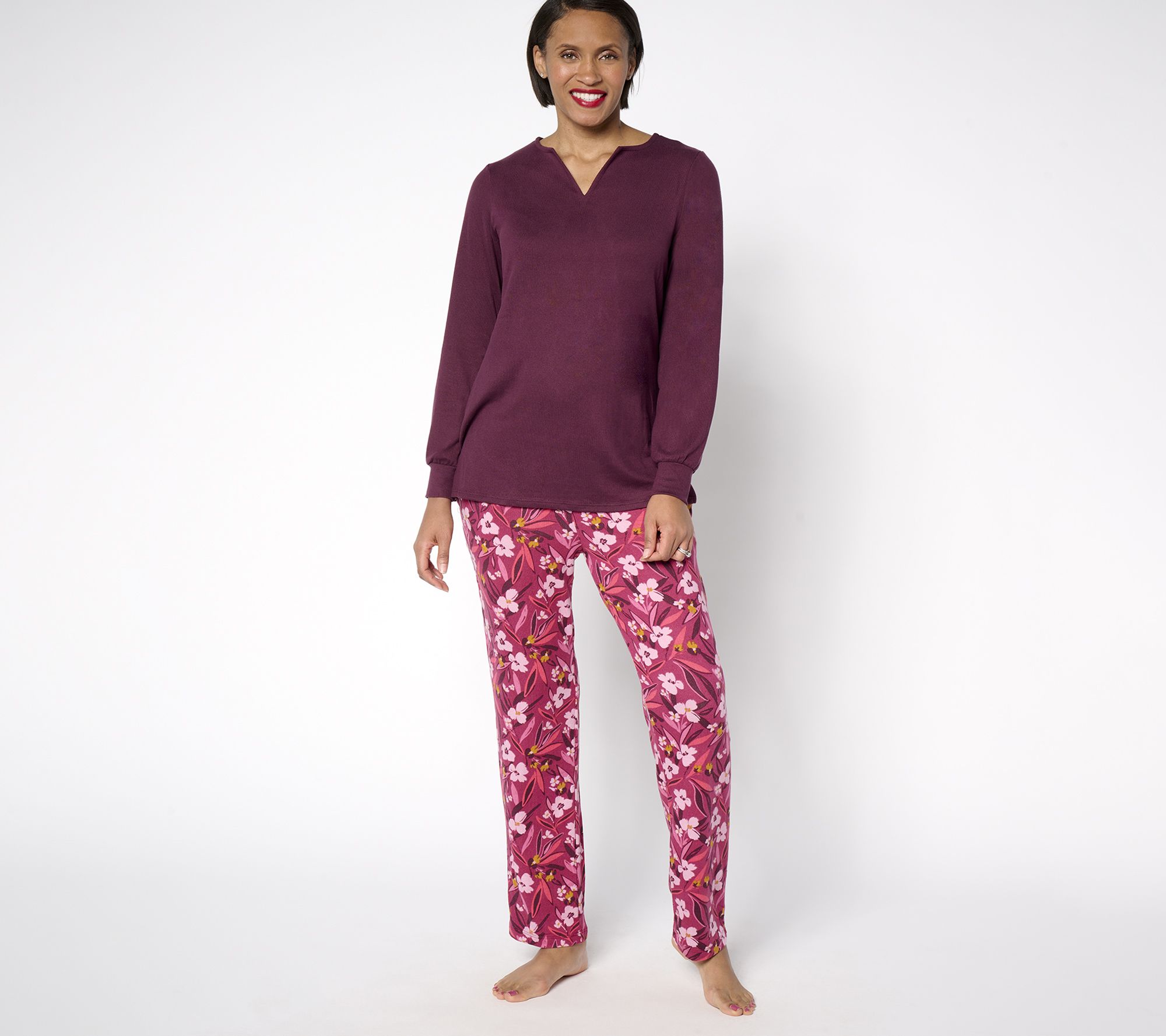 "As Is" Stan Herman Brushed Sweater Knit Pajama Set