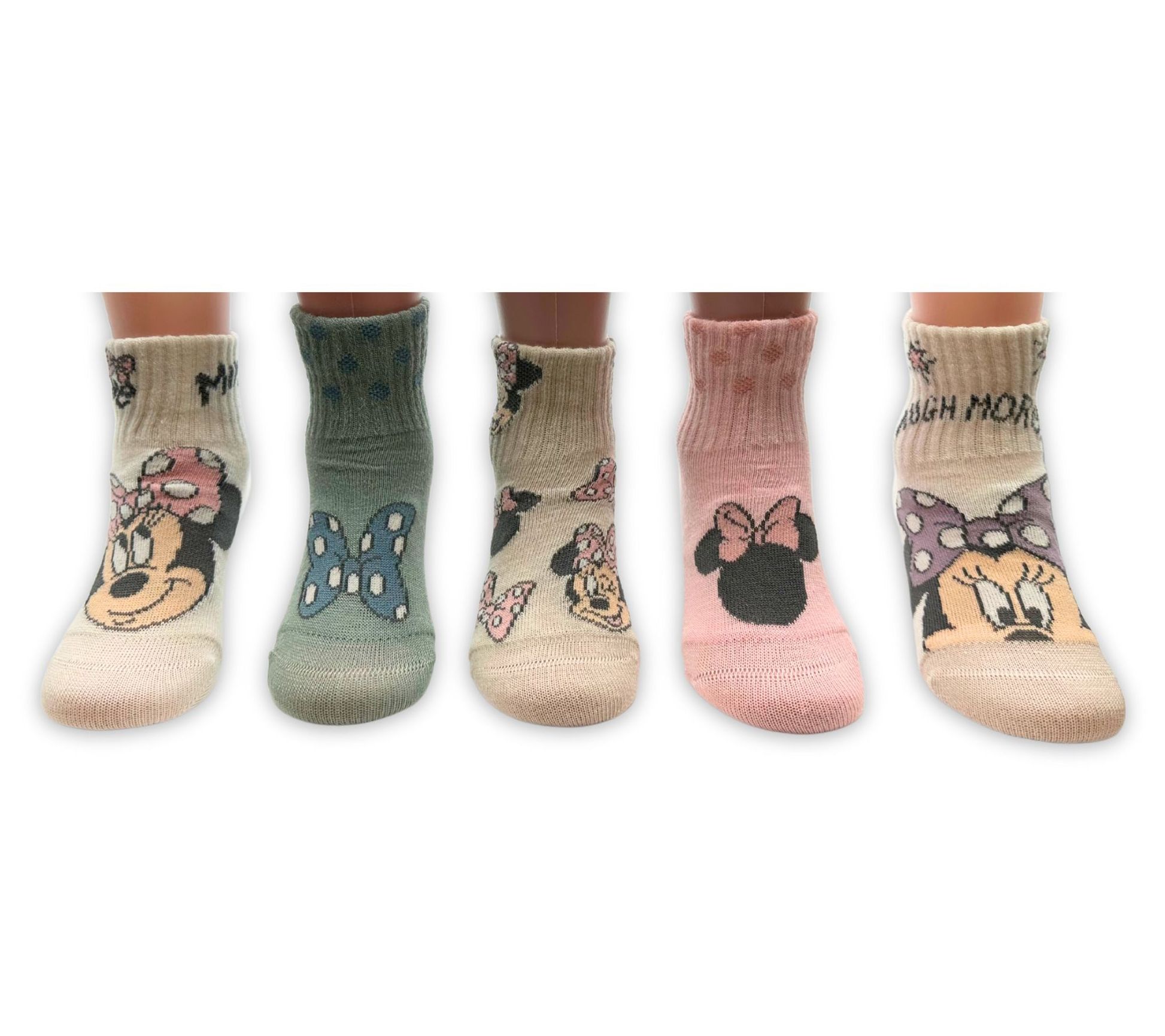 Disney Toddlers' Set of 5 Ribbed Crew Minnie Mo use Socks