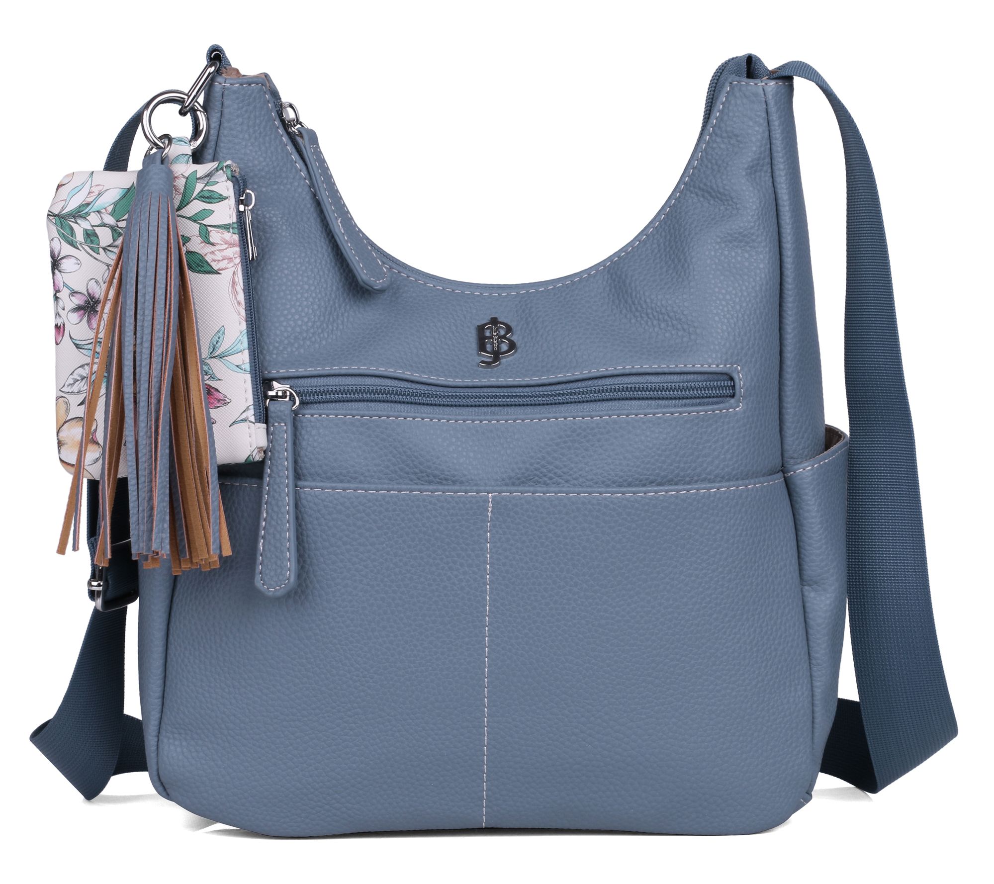 Julia Buxton Vegan Pebble Leather Hobo w/ CoinPurse & Tassel