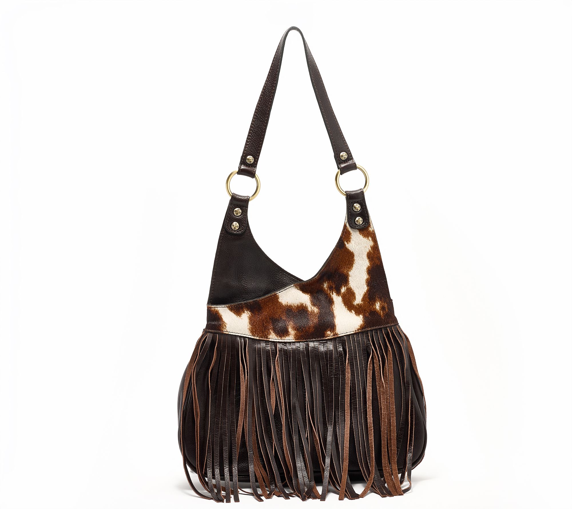 Patricia Nash Cavalino Pienza Leather Fringe Shoulder Bag