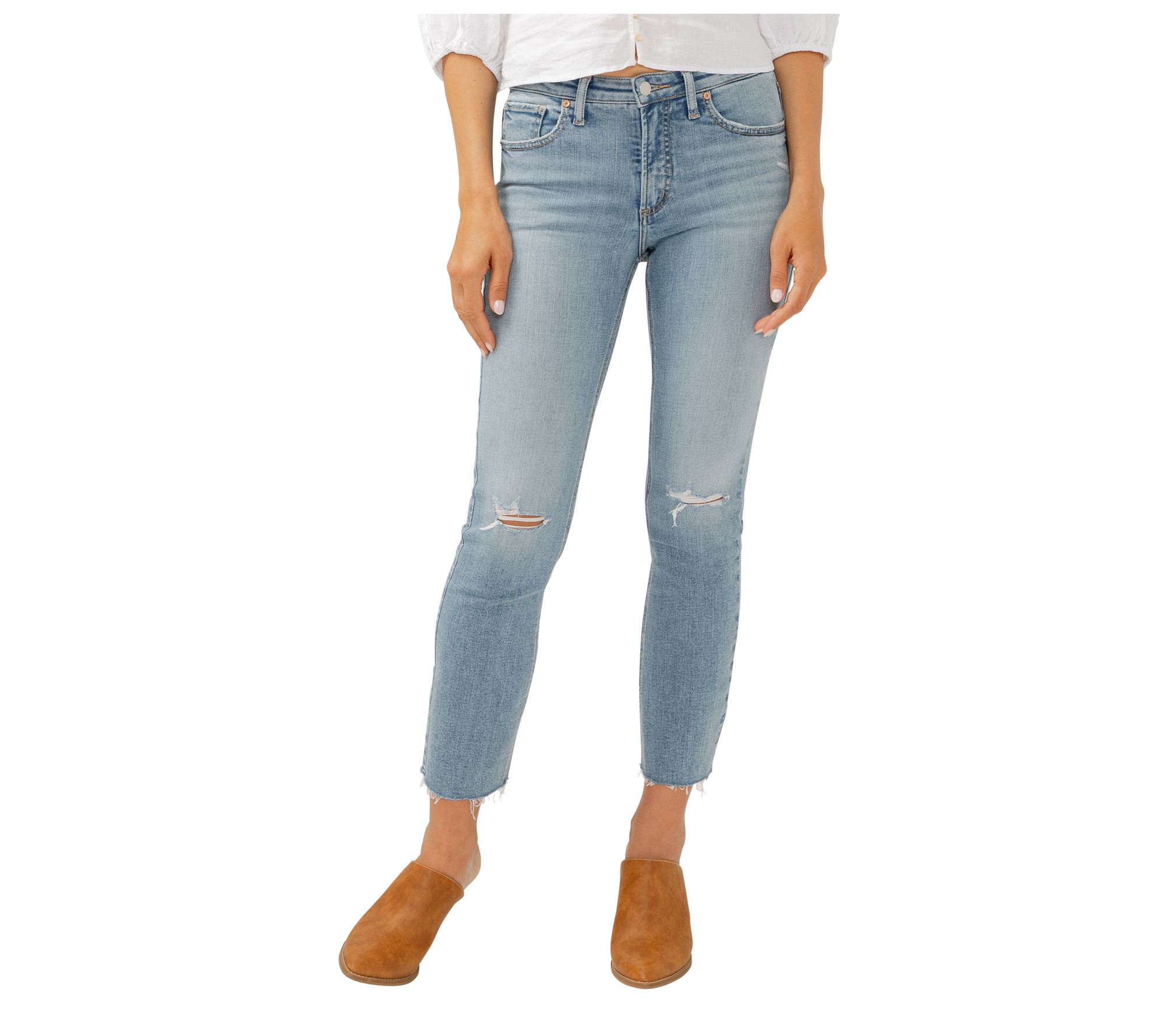 Silver Jeans Co. Most Wanted Mid Rise Ankle Straight Jeans