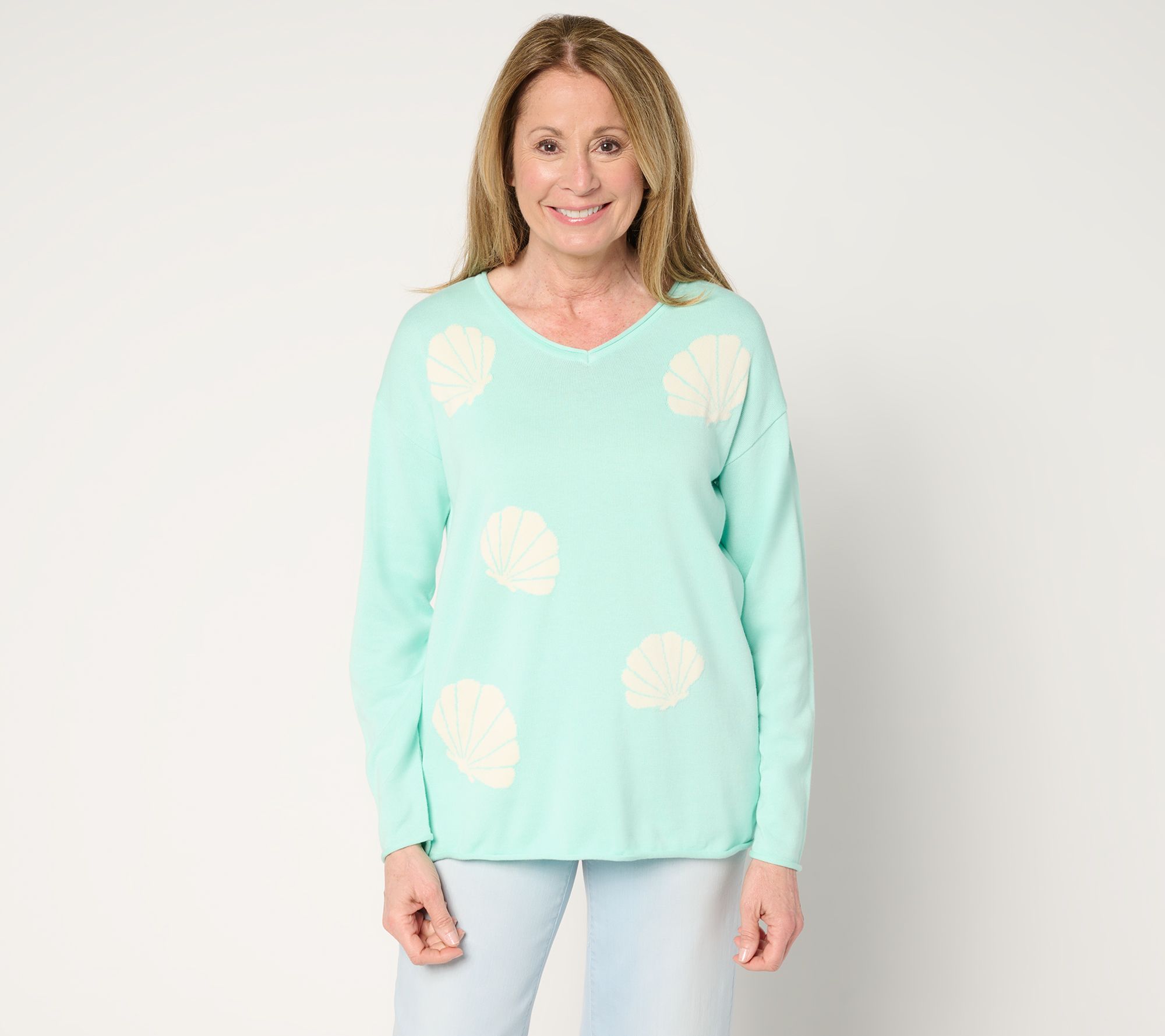 "As Is" Belle Beach by Kim Gravel Cute as Shell Sweater