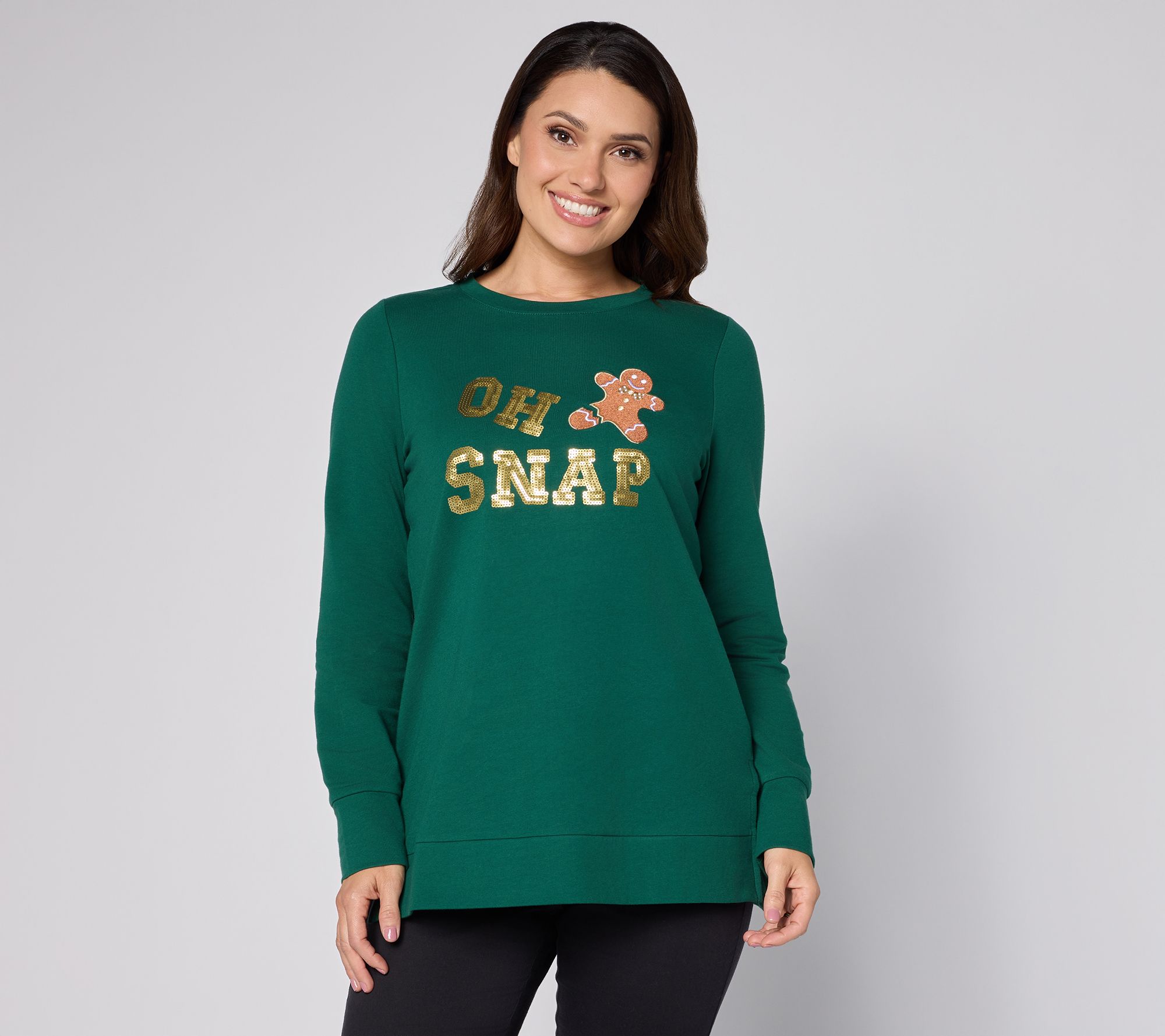  Jingle Belles by Kim Gravel Oh Snap! Gingerbread Sequin Top