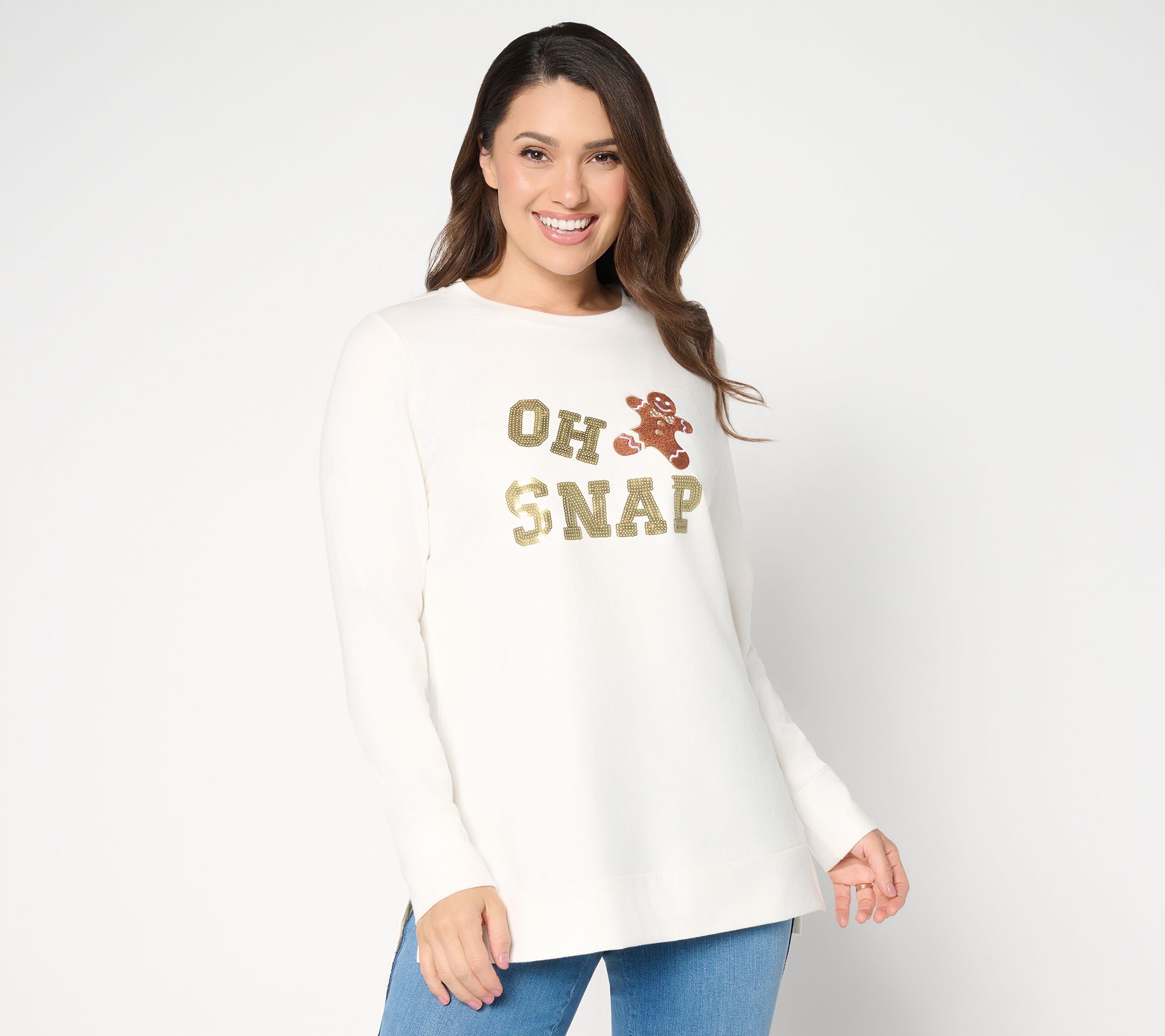 Jingle Belles by Kim Gravel Oh Snap! Gingerbread Sequin Top