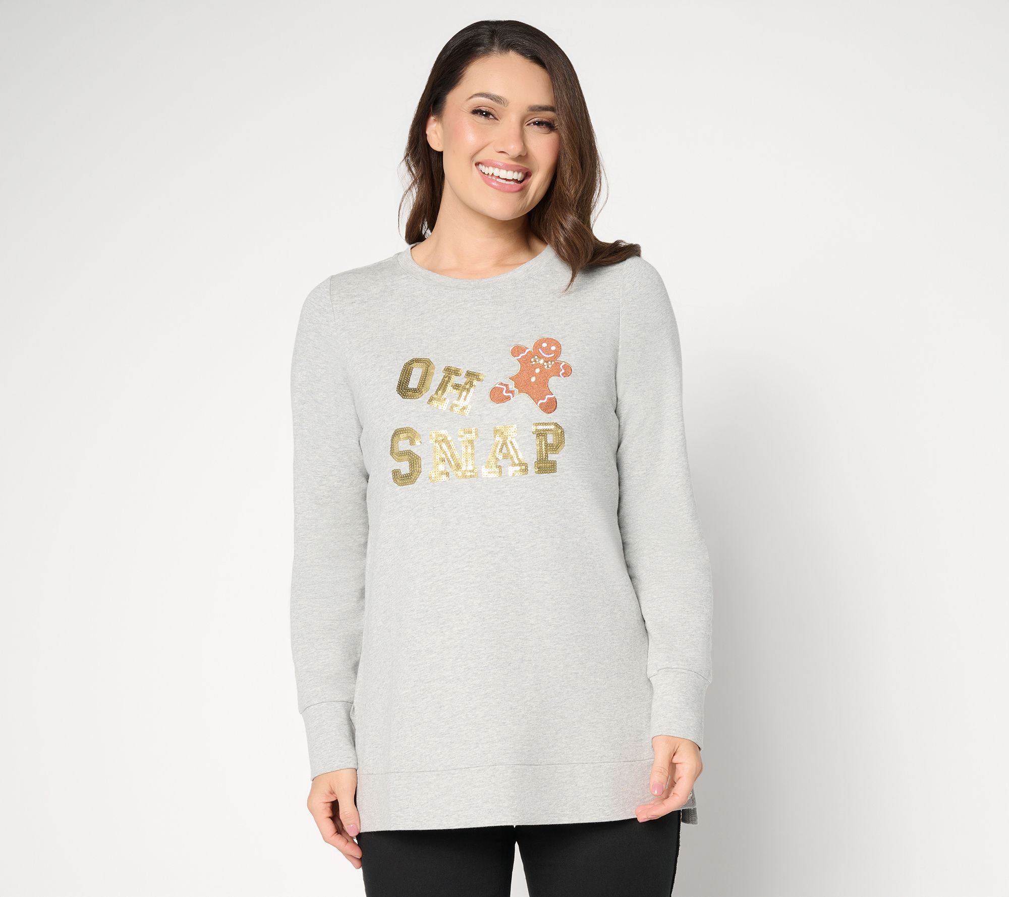 Jingle Belles by Kim Gravel Oh Snap! Gingerbread Sequin Top