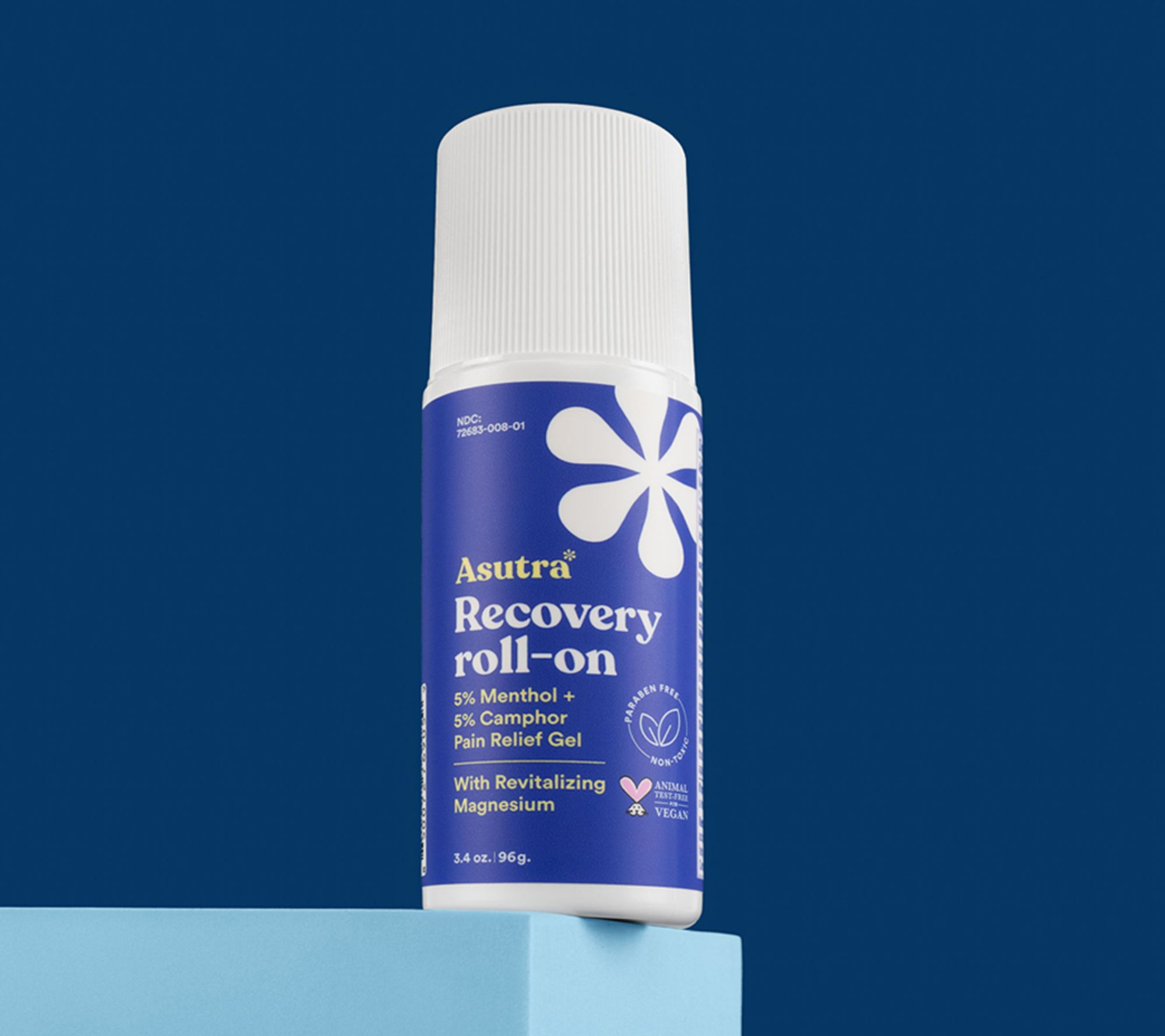 Asutra 3.4oz Roll On Menthol & Magnesium Pain Relief Gel