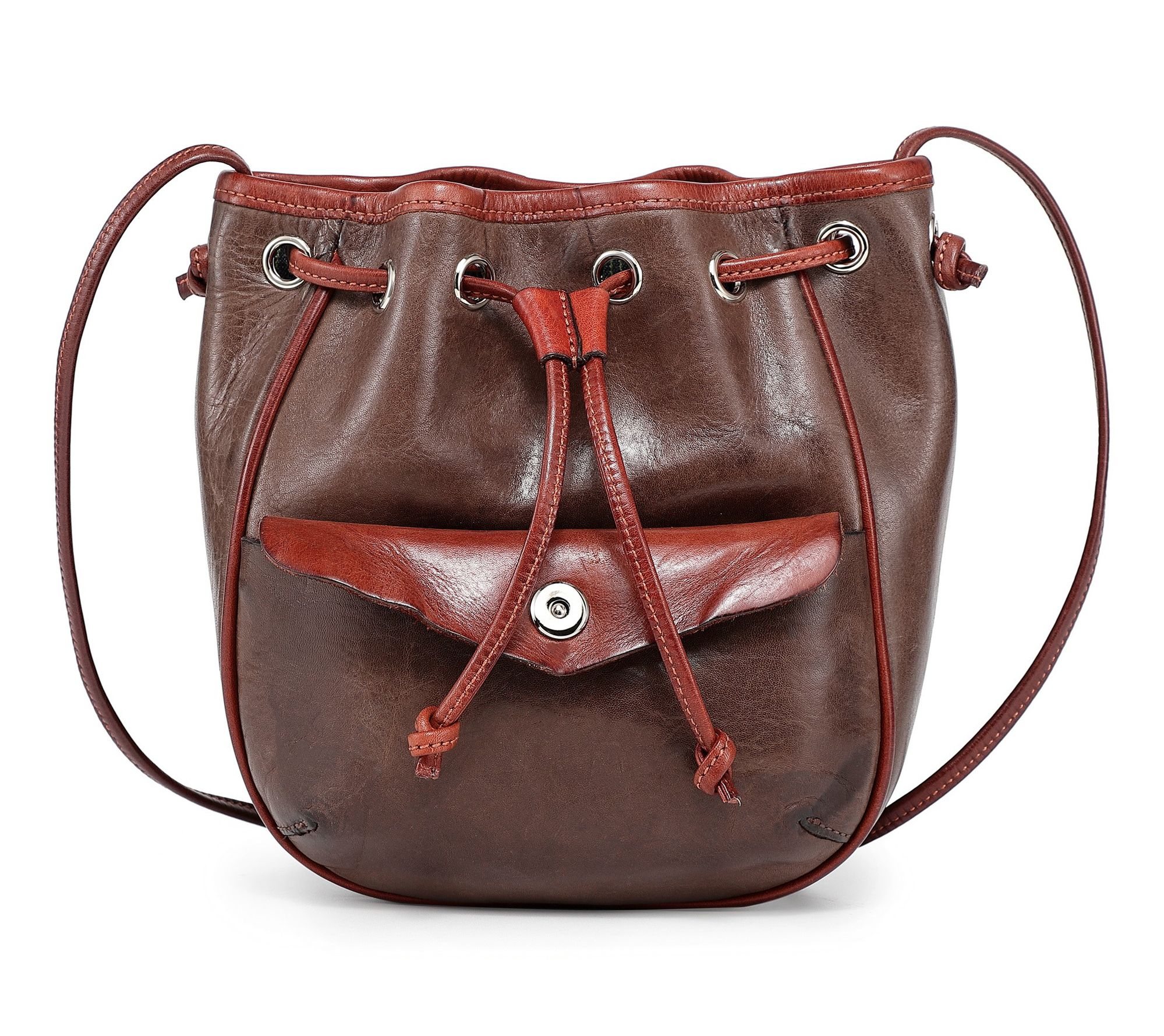 Old Trend Snapper Leather Convertible Bucket Crossbody