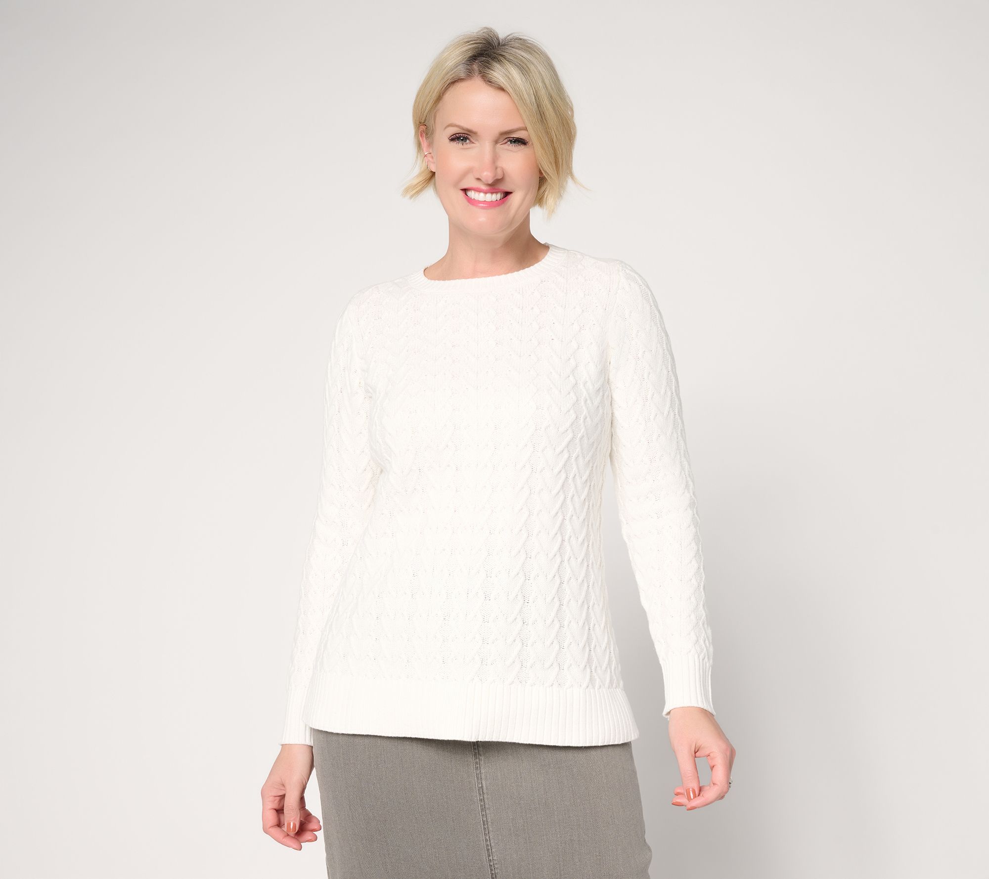 Belle by Kim Gravel Links of Love Cabled Sweater