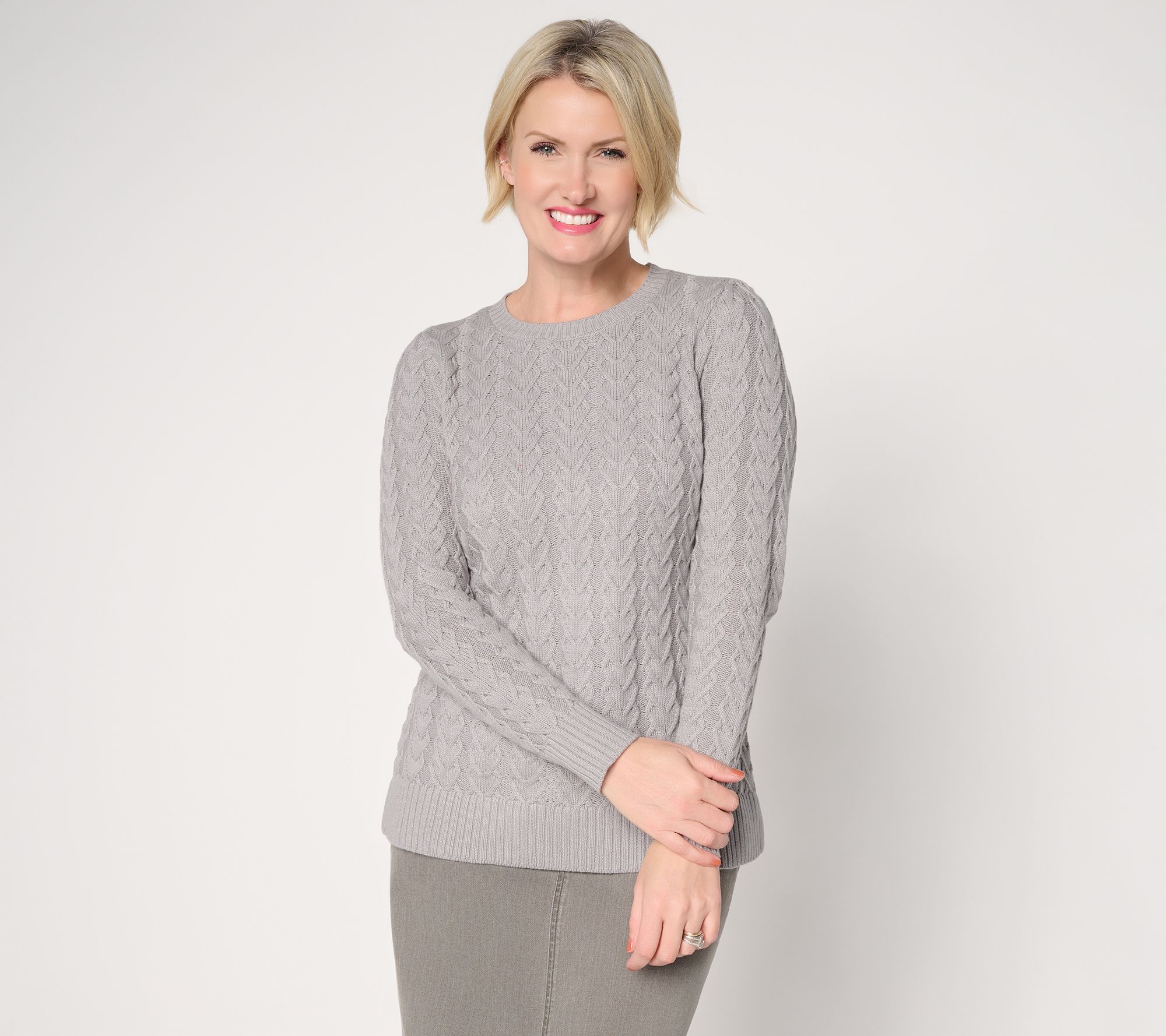 Belle by Kim Gravel Links of Love Cabled Sweater