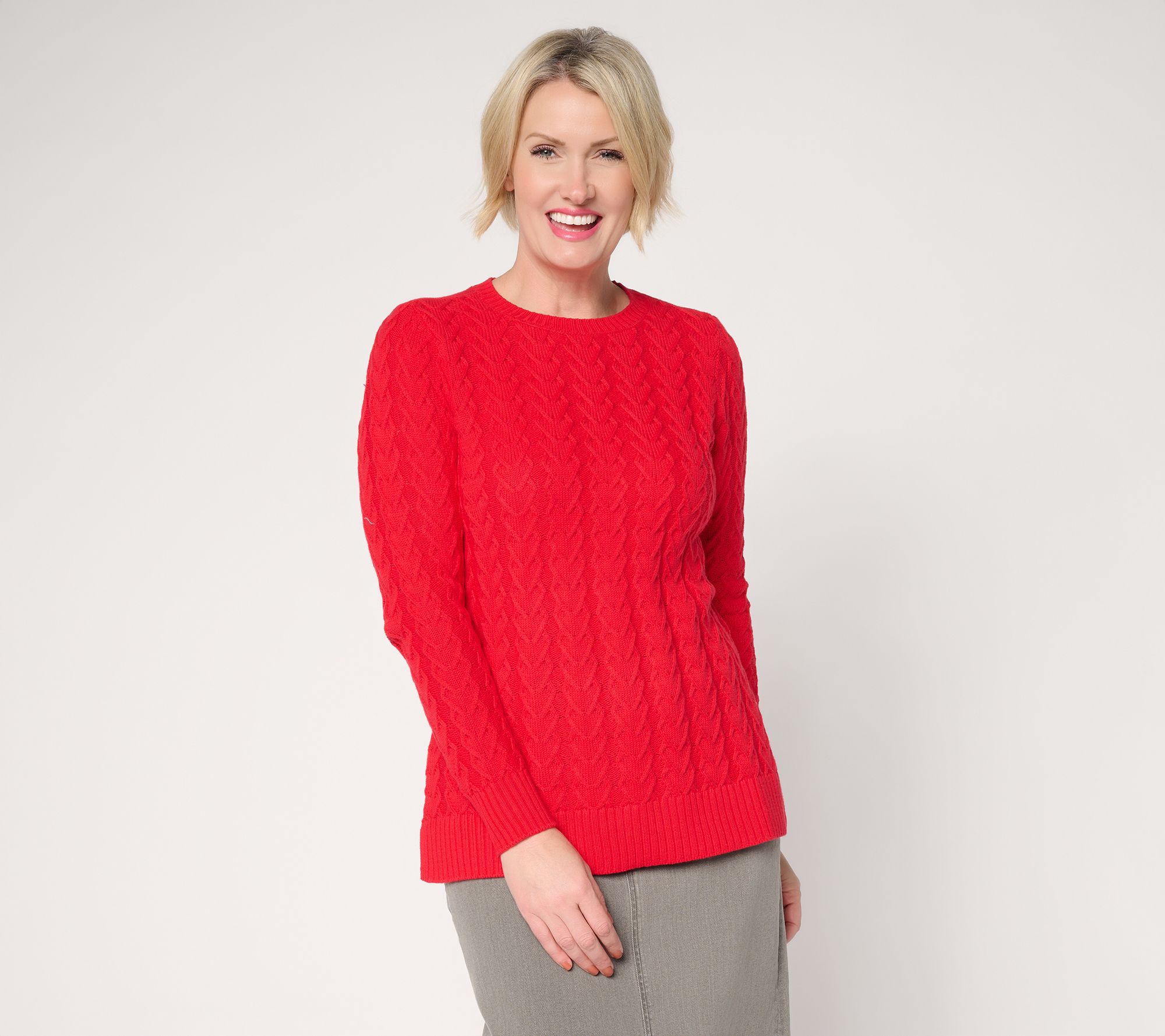 Belle by Kim Gravel Links of Love Cabled Sweater