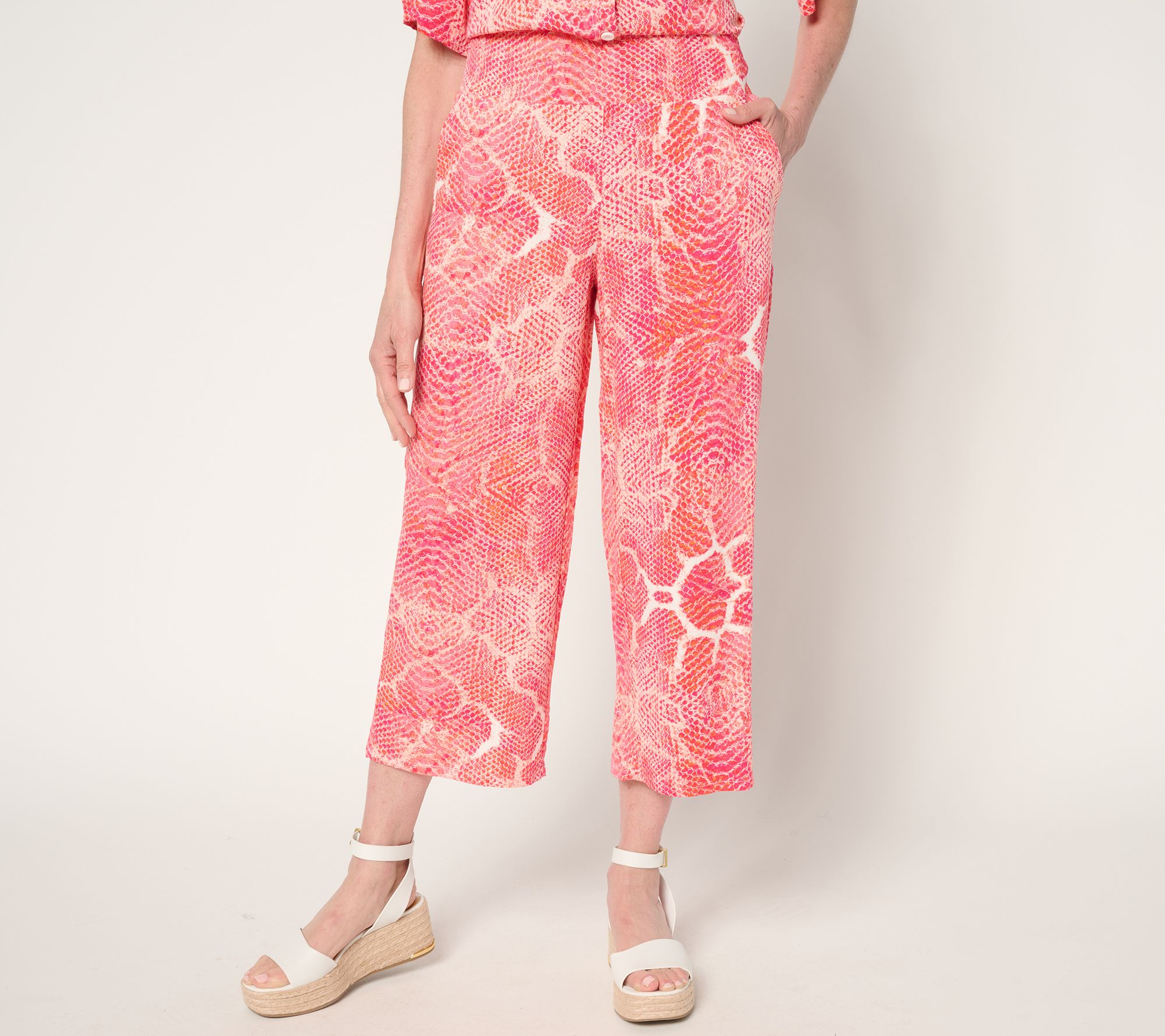 "As Is" Brandis Dress Out Loud Regular Printed Cropped Pants with Pockets