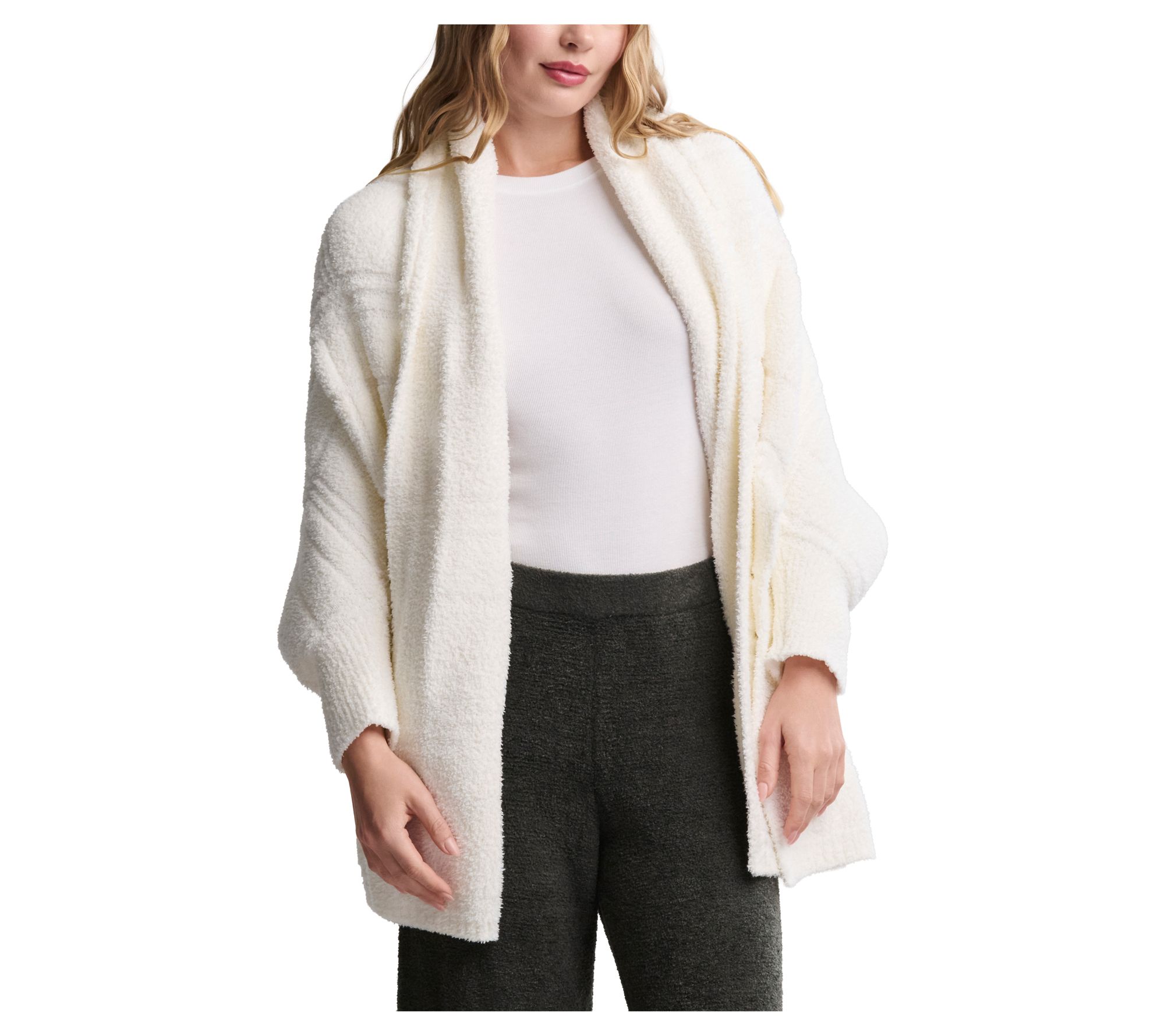 Barefoot Dreams CozyChic Cotton Tonal Plaid Blanket Wrap