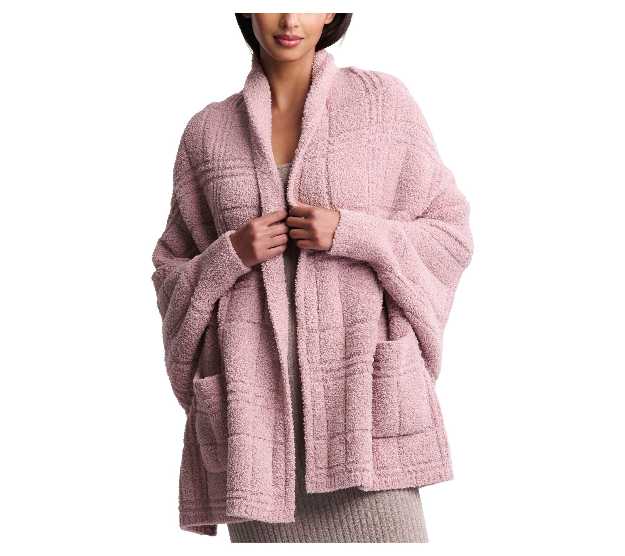 Barefoot Dreams CozyChic Cotton Tonal Plaid Blanket Wrap