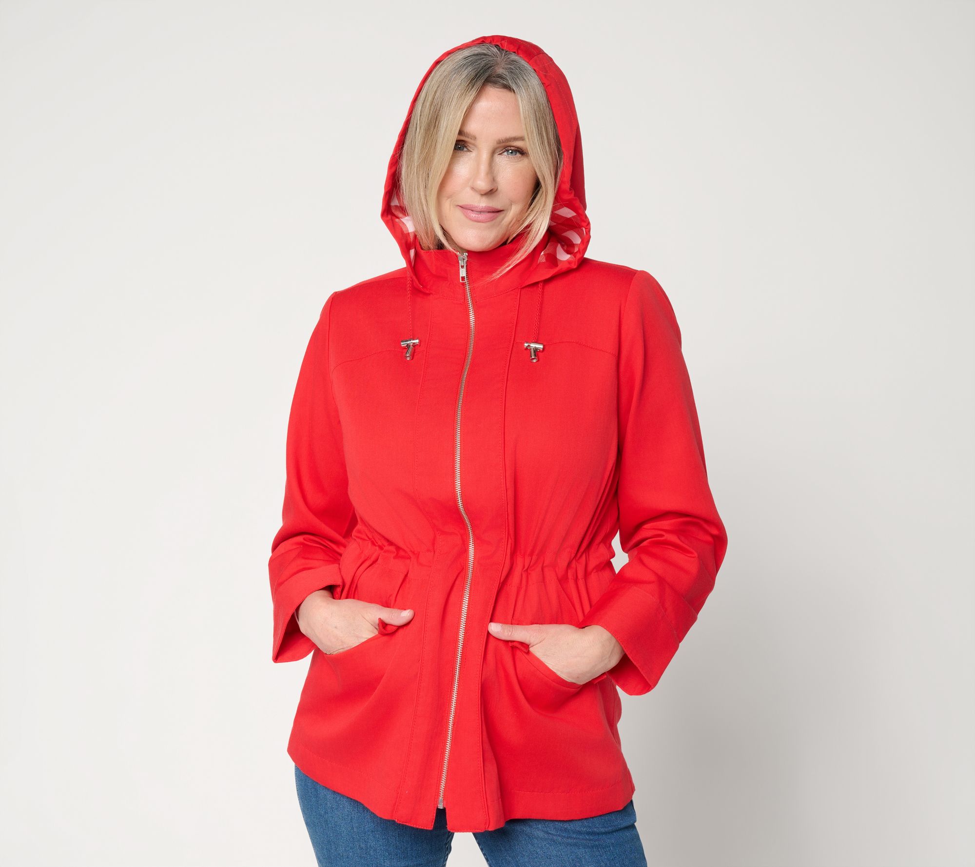 Susan Graver Regular Water Repellent Jacket with Printed Lining