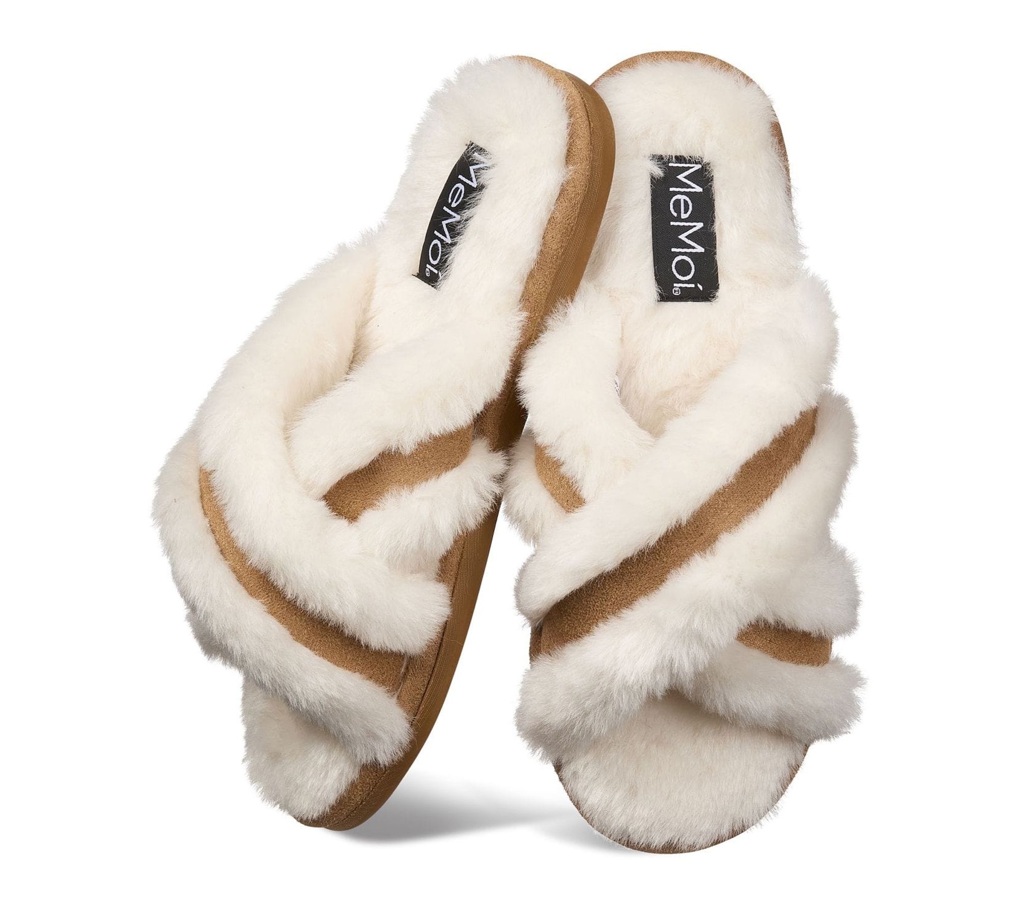 Memoi Women's Plush Faux Fur Slippers - Serina