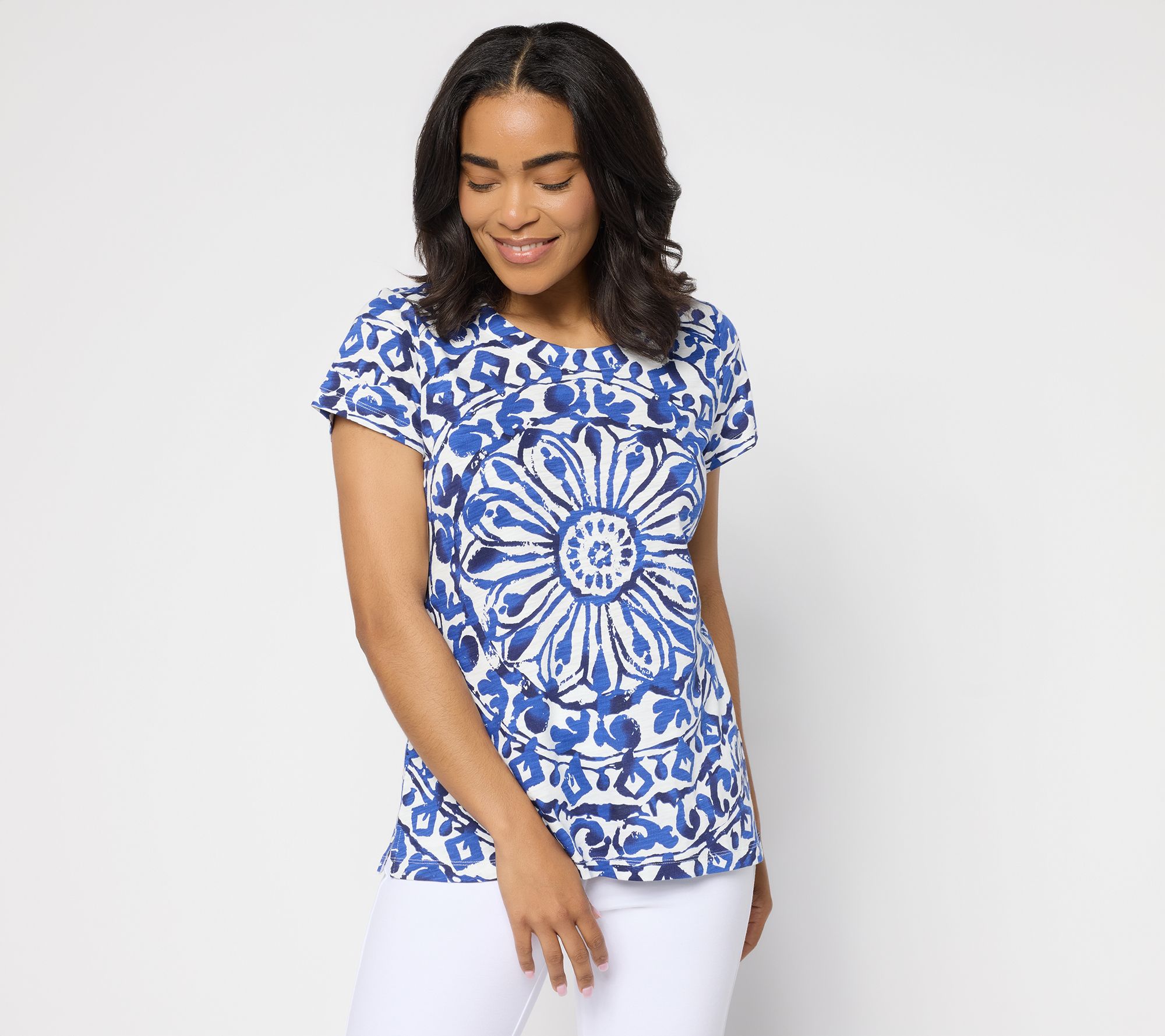 Belle by Kim Gravel Slub Knit Santorini Tile Top