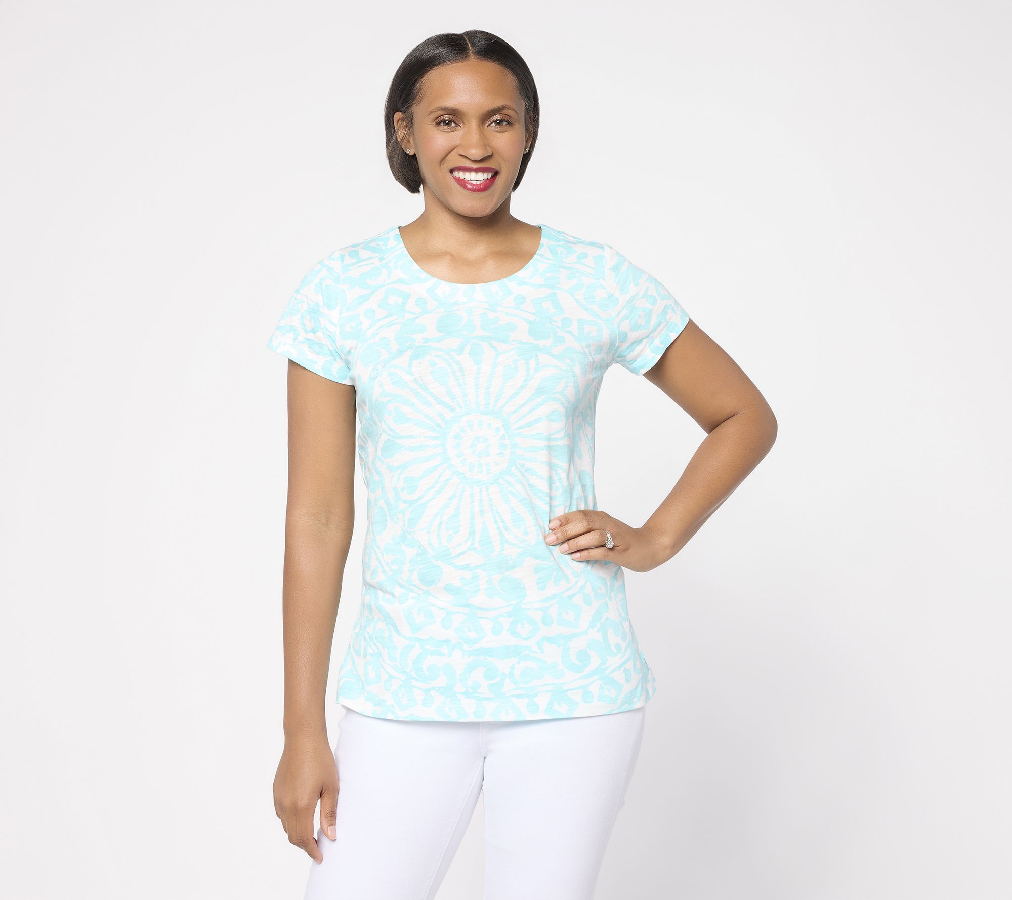 Belle by Kim Gravel Slub Knit Santorini Tile Top