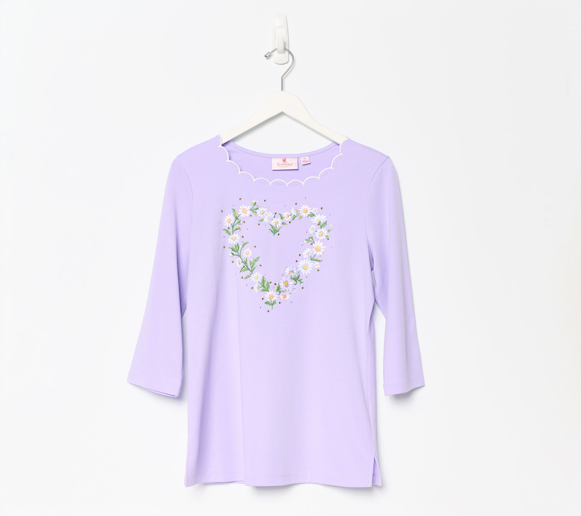 Quacker Factory Seize the Daisy 3/4 Sleeve Top